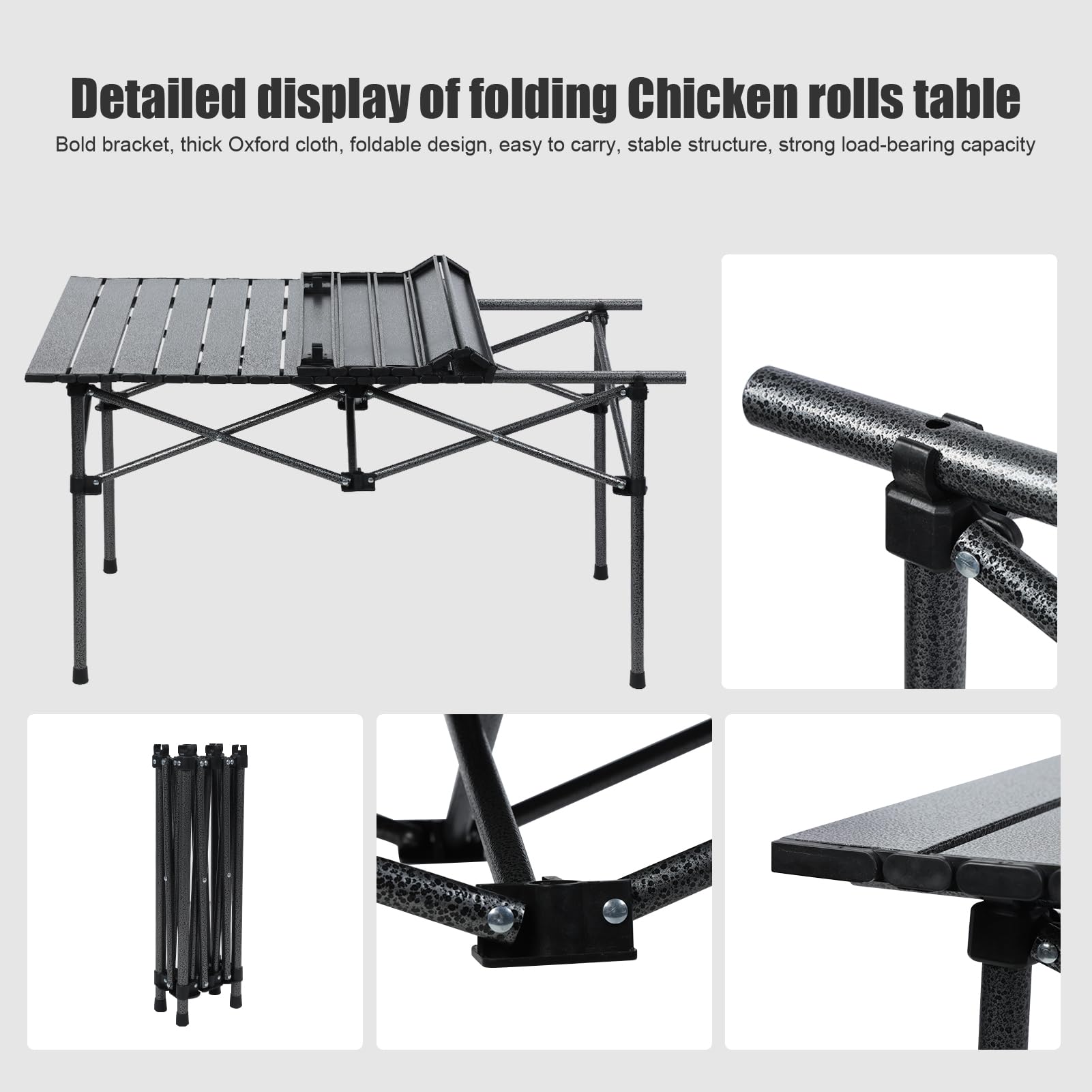Set di tavolo e sedie pieghevoli da campeggio, tavolo e sedie da picnic pieghevoli per esterni, sedia da tavolo per esterni con capacità di carico 75 kg/100 kg, tessuto Oxford resistente alle