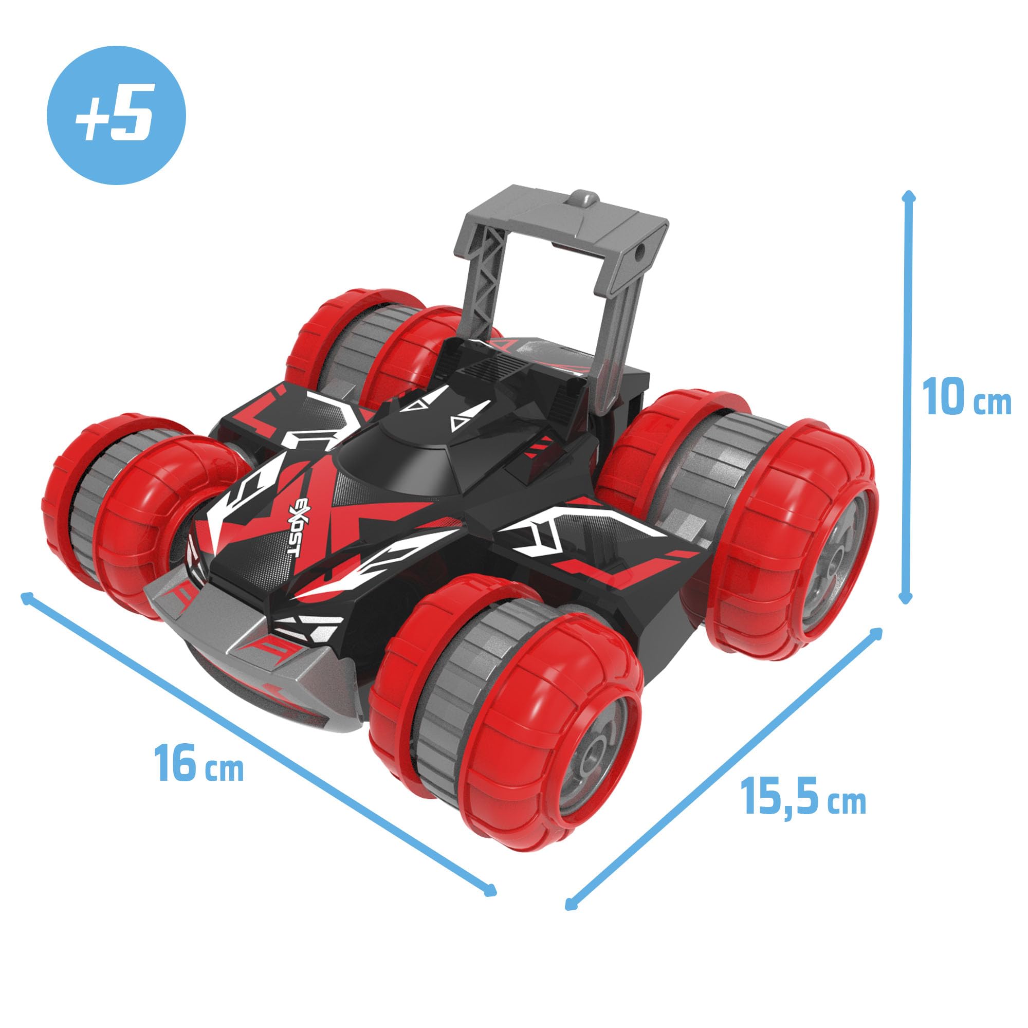 Bizak Exost Turbo Slide, auto acrobatica con ruote girevoli e portata fino a 25 metri + 5 anni (62000271)