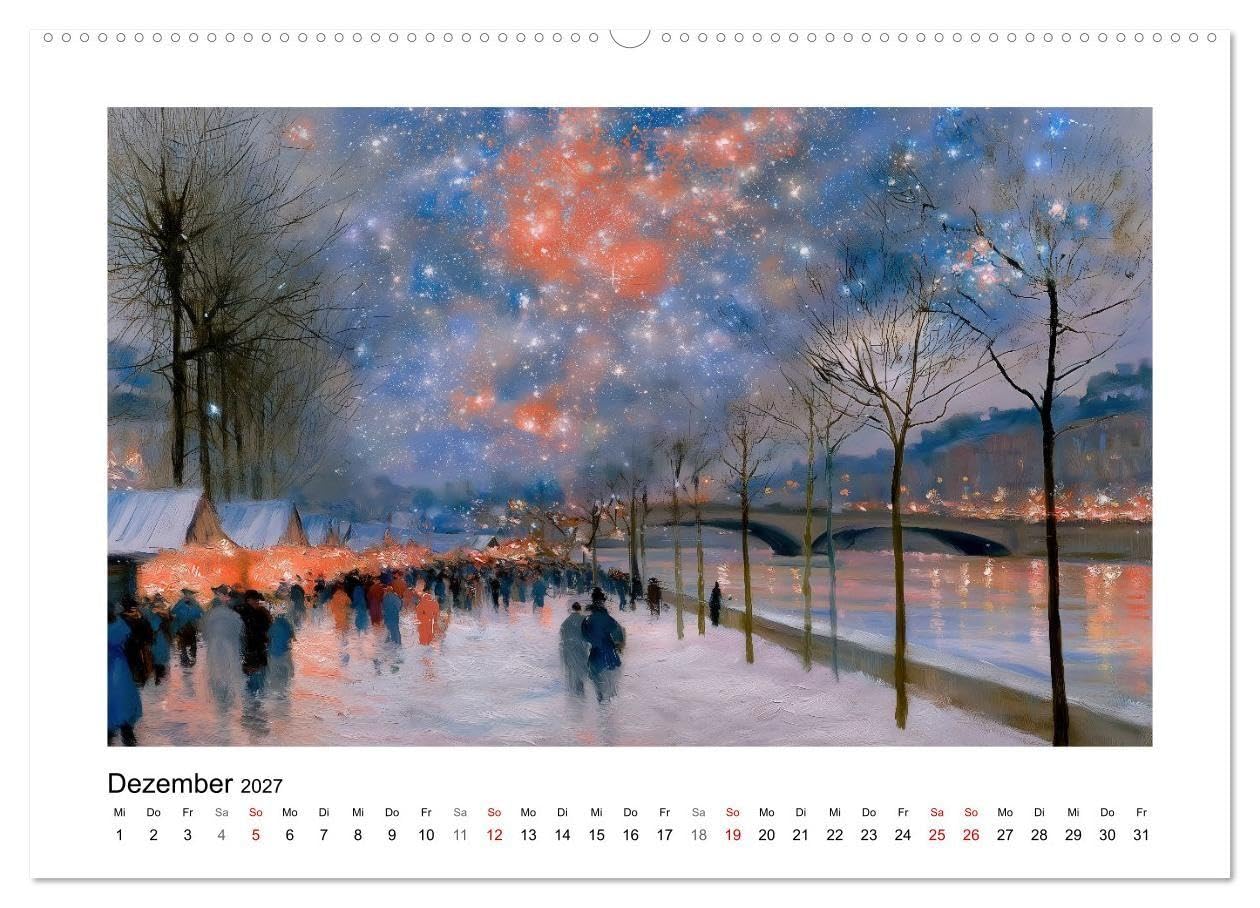 Poesie der Jahreszeiten (hochwertiger Premium Wandkalender 2027 DIN A2 quer), Kunstdruck in Hochglanz: KI-Kunst im impressionistischen Stil (CALVENDO Kunst)