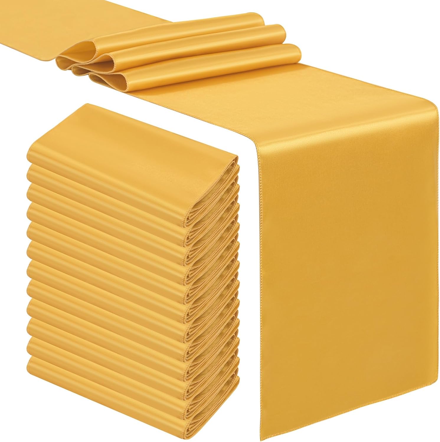 12 Pack Satin Table Runner 12 x 108 Inch Long Satin Silk Table Runner