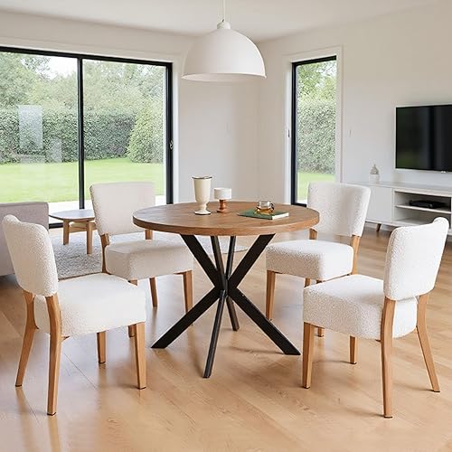 Miniatura 26 de Juego de 2 sillas de comedor apilables, sillas auxiliares de cocina tapizadas de tela moderna, silla de comedor moderna de mediados de siglo con