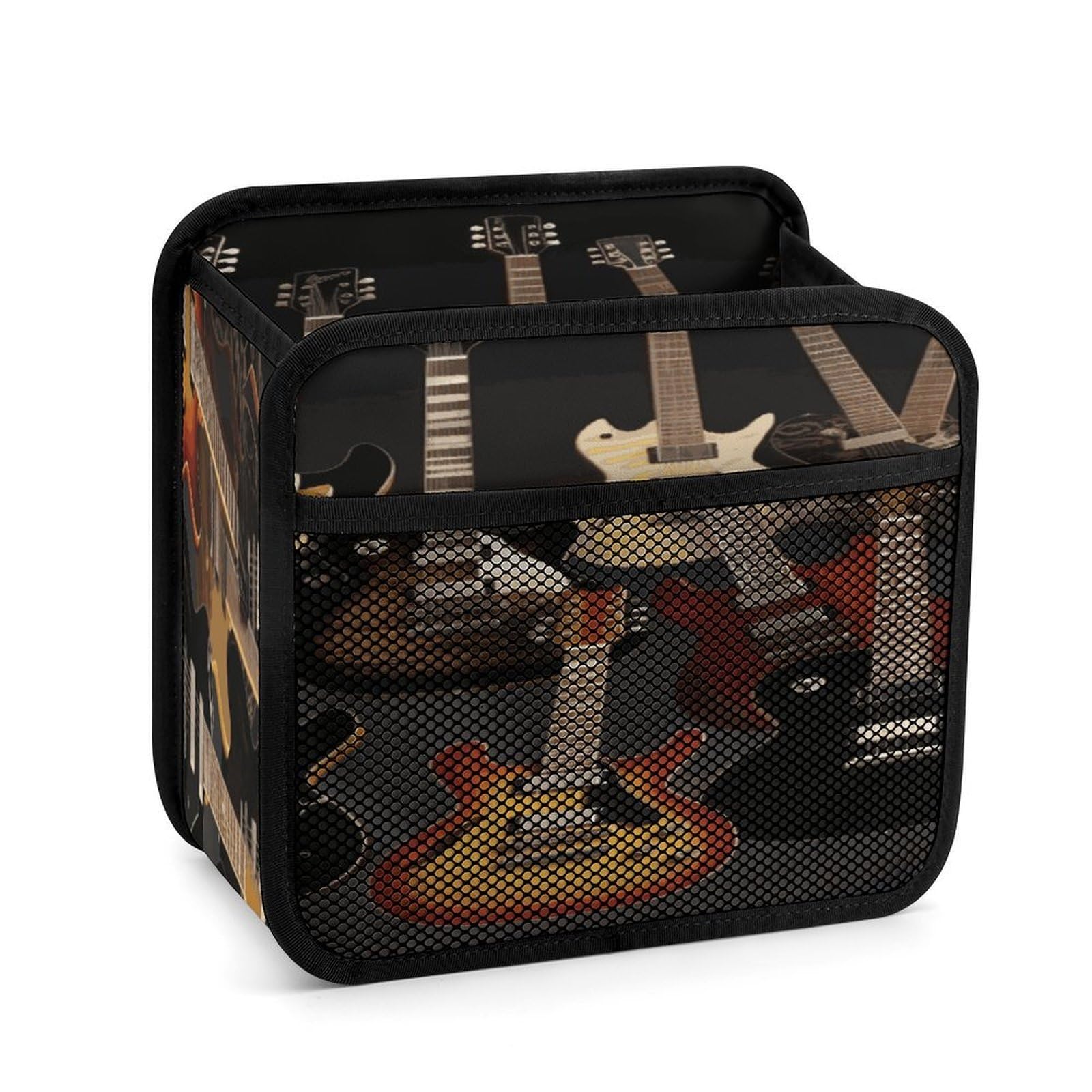Btcowzrv Style Guitars Car Seat Back Organizer, Pu Leather Hanging Backseat Car Organizer With Elastic Mesh Pocket, Storage Bag For Most Vehicles