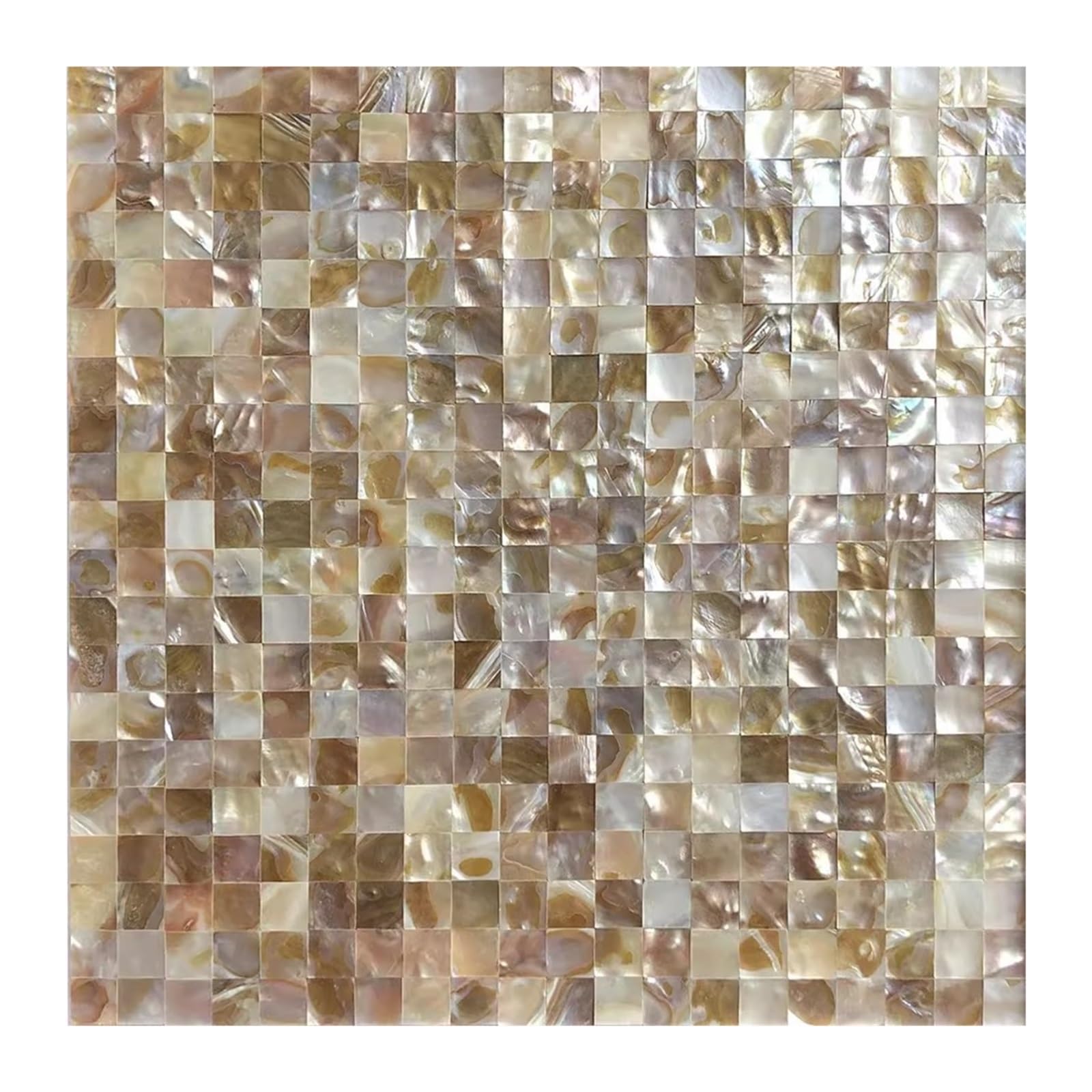 Mosaic Marble Effect Tile Stickers, Pack of 2 Peel and Stick Shell Mosaic Tiles Multicolor for Kitchen Bathroom Backsplash(1.5cm Coloful)