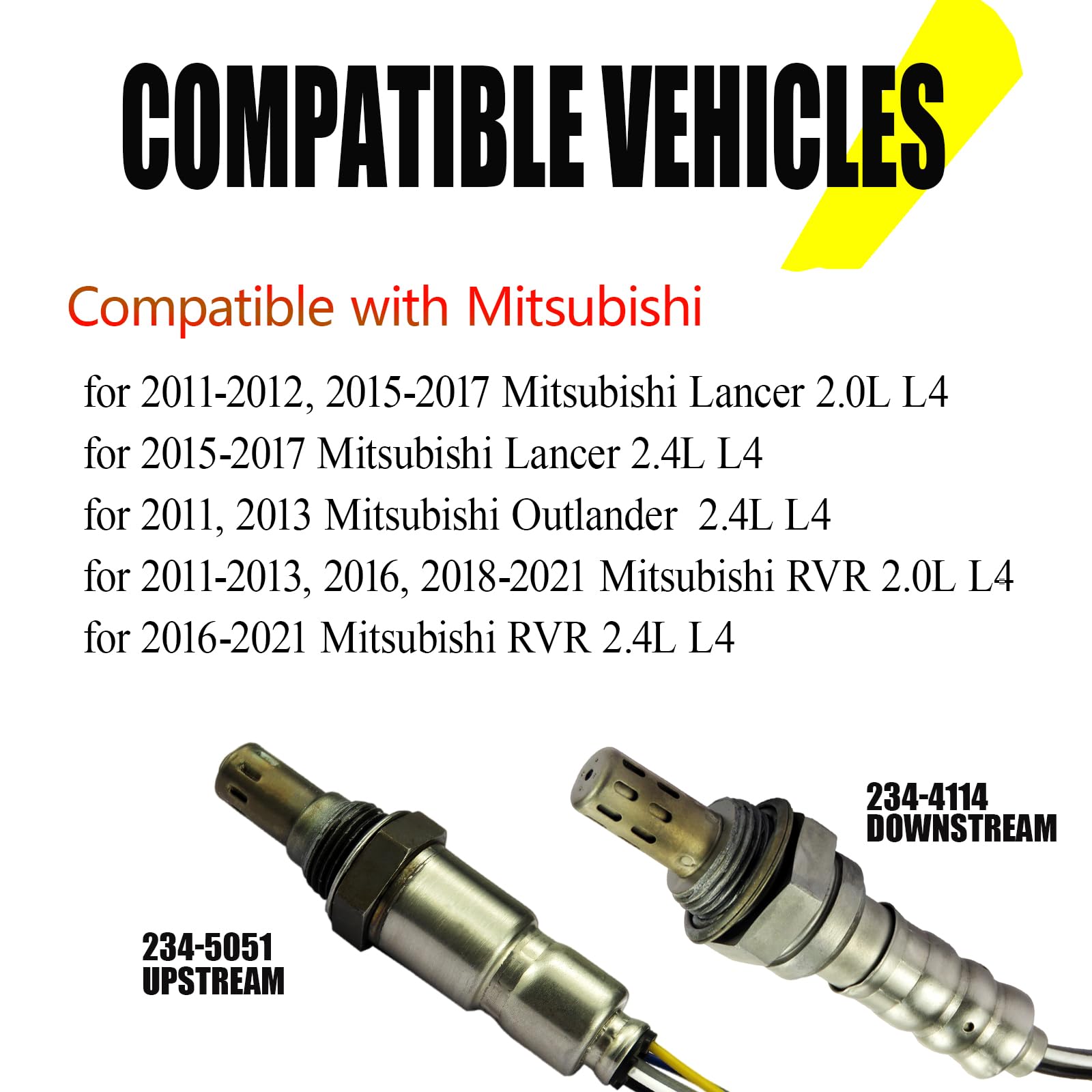 Amrxuts Upstream & Downstream Oxygen O2 Sensor Set For Mitsubishi Outlander Sport Lancer 2.0L 2.4L