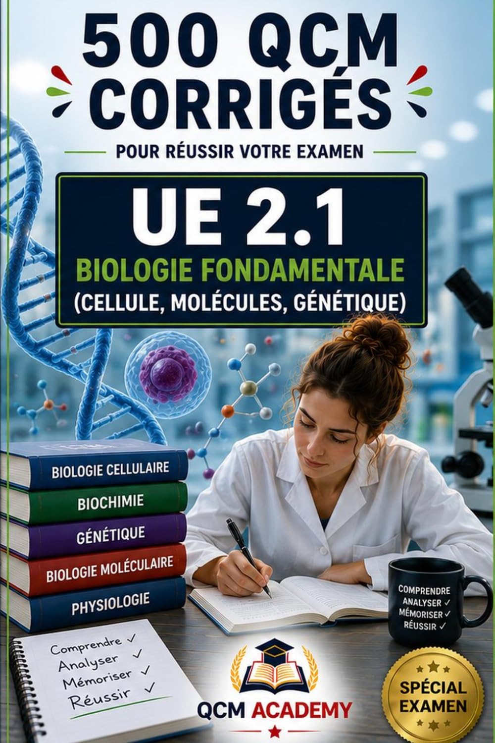 IFSI UE 2.1 | Biologie fondamentale: 500 QCM corrigés | Cahier d'entraînement express pour réviser la biologie fondamentale en autonomie | Cellule, ... | Référentiel infirmier (IFSI : Semestre 1)