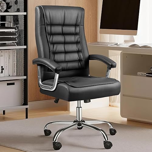 Miniatura 1 de VITESSE Silla de oficina ejecutiva con respaldo alto, silla de oficina de cuero de 400 libras con reposabrazos acolchado, asiento ergonómico de