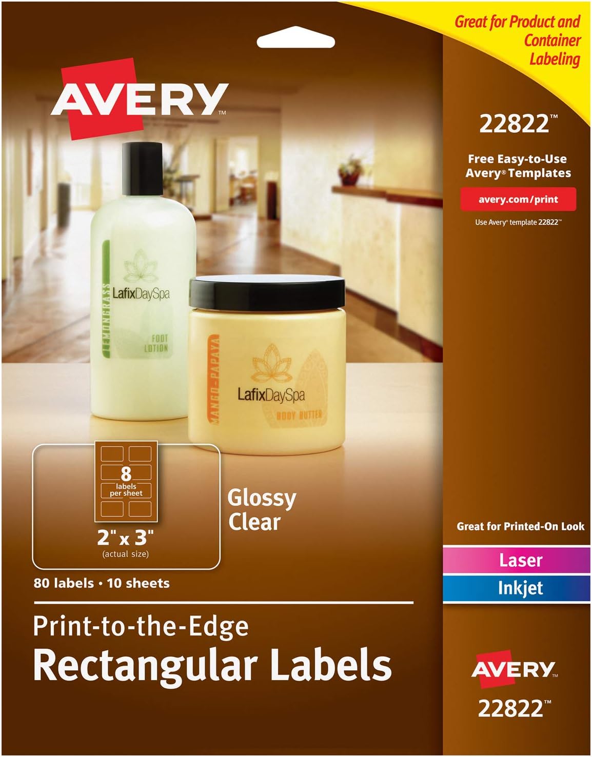 Avery Glossy Crystal Clear Address and Product Labels Bundle (300 Address Labels + 80 Blank Product Labels)