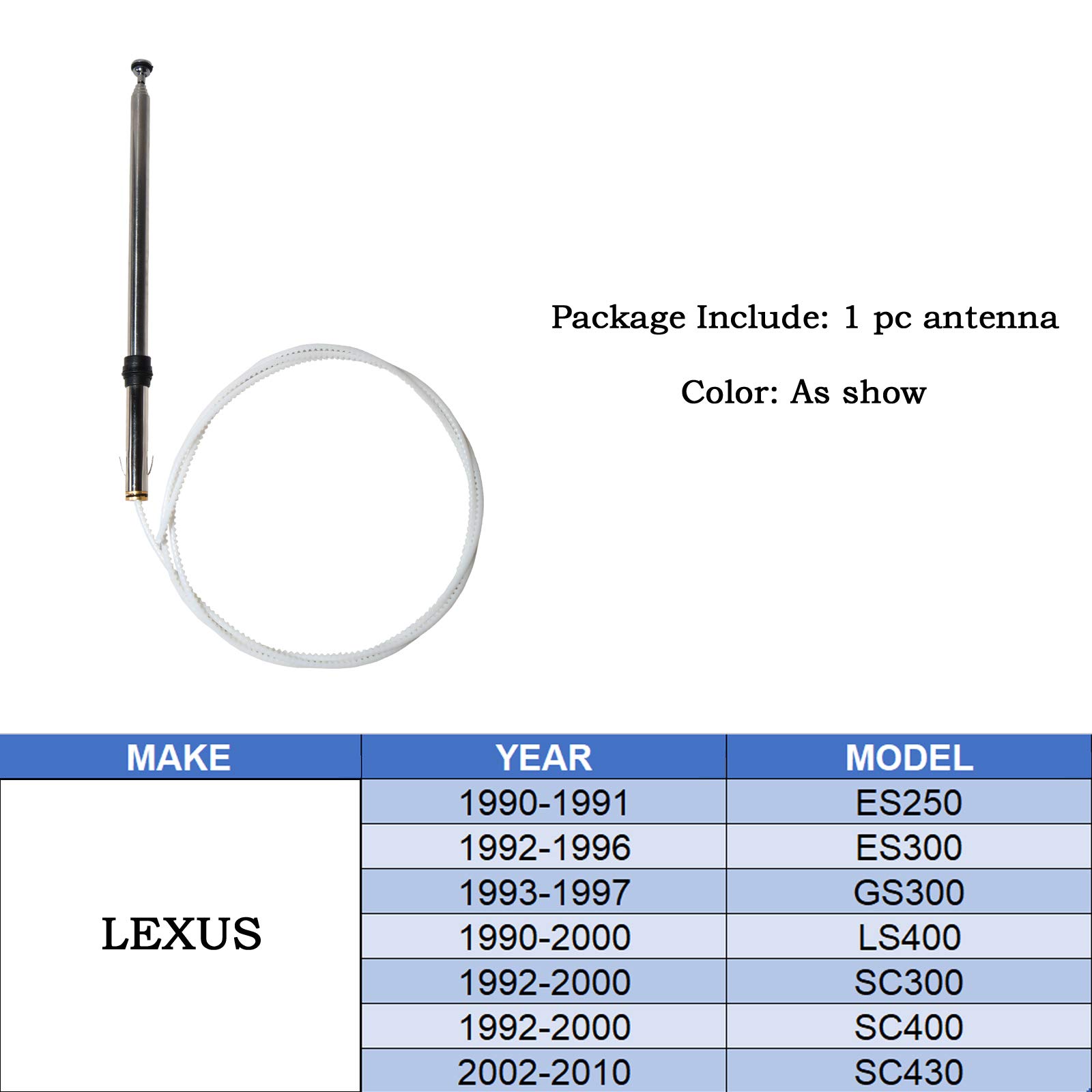 PS-AUTO Power Antenna Replacement Kit For Lexus ES300, LS400, SC300, GS300, LX – 39