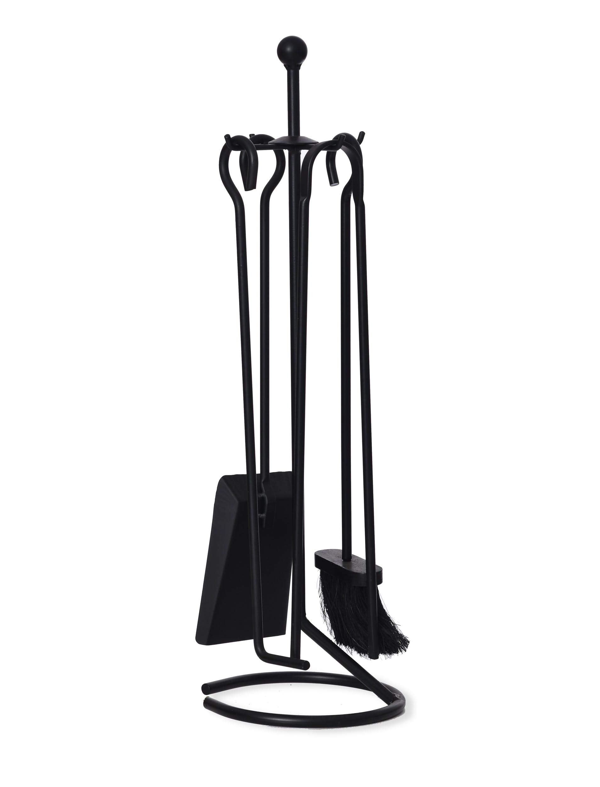 CKB LTD V2 Traditionelles Kaminofen-Set, Schmiedeeisen, inklusive Bürste, Schaufel, Zange und Schürhaken-Kamin/Kaminbegleiter-Set