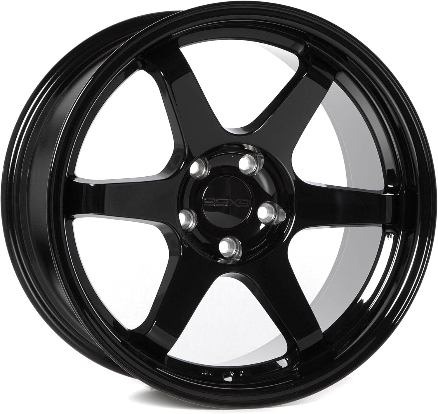 SIX-1 18 Inch TE37 Style Wheels Gloss Black 5x114.3 Bolt Pattern, 18x10, 20mm Offset, 73.1 Bore