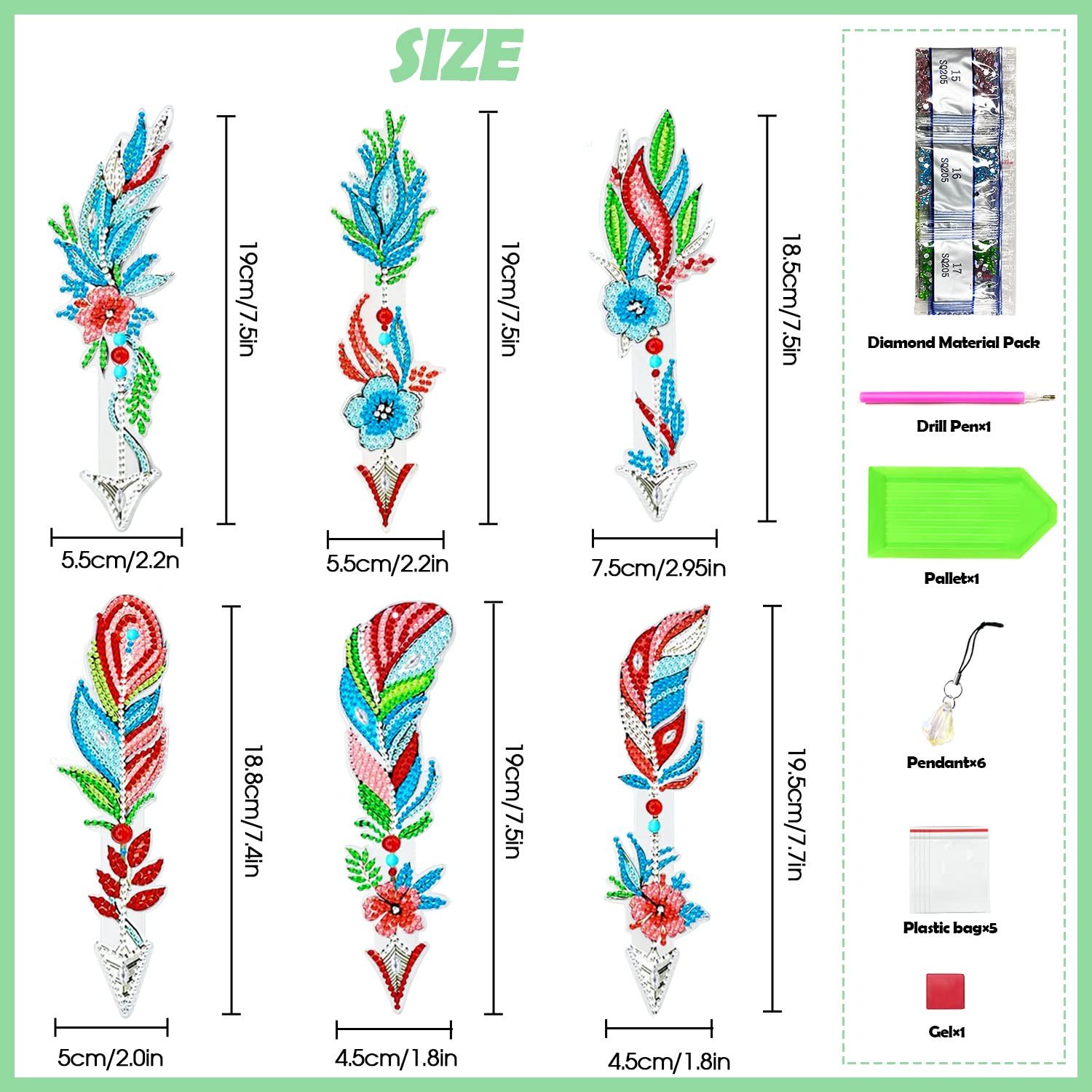 Operitacx Lot De 2 Marque-pages En Forme De Diamant Pour