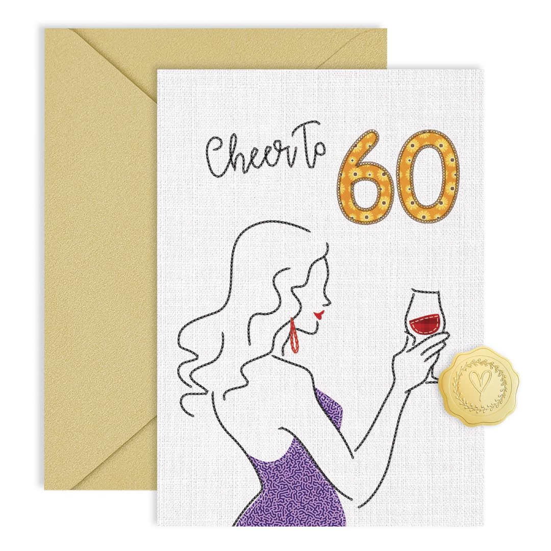 CRTURUNIQ 60th Birthday Gifts & Decorations for Women, 50 Years Old Birthday Card fo Her Wife Sister Mom Grandma Aunt Best Friend