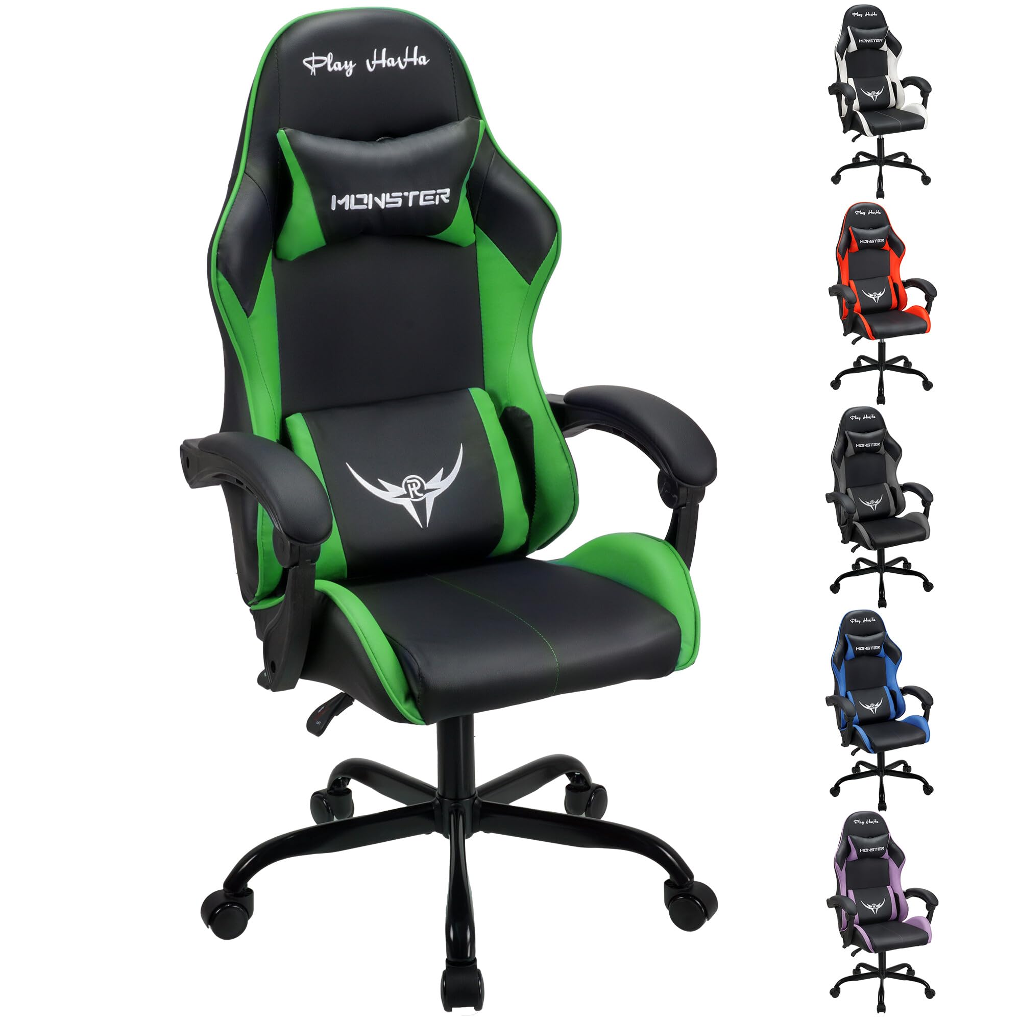 play haha Ergonomic Gaming Chair for Adults,High-Back Racing Style,150kg Capacity,High Density Foam,Faux leather,for gaming home or office use Desk chair