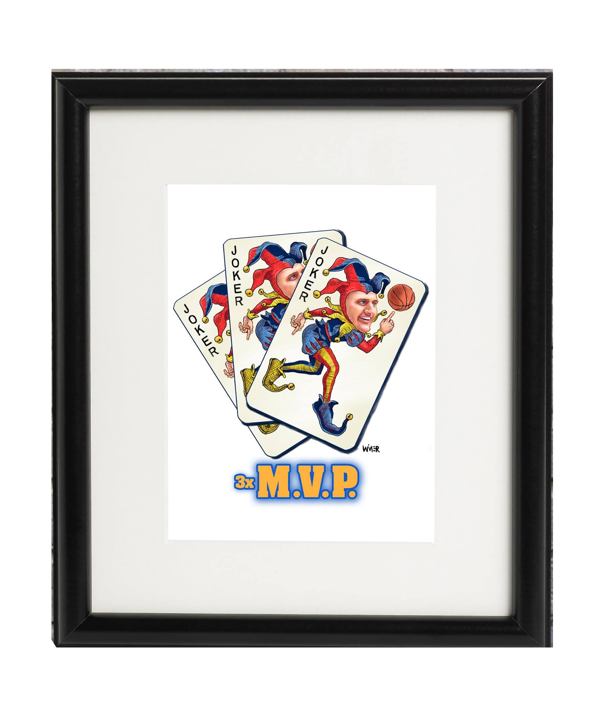 Amazon.com: The Joker - Nikola Jokic Nuggets Illustration Matted 