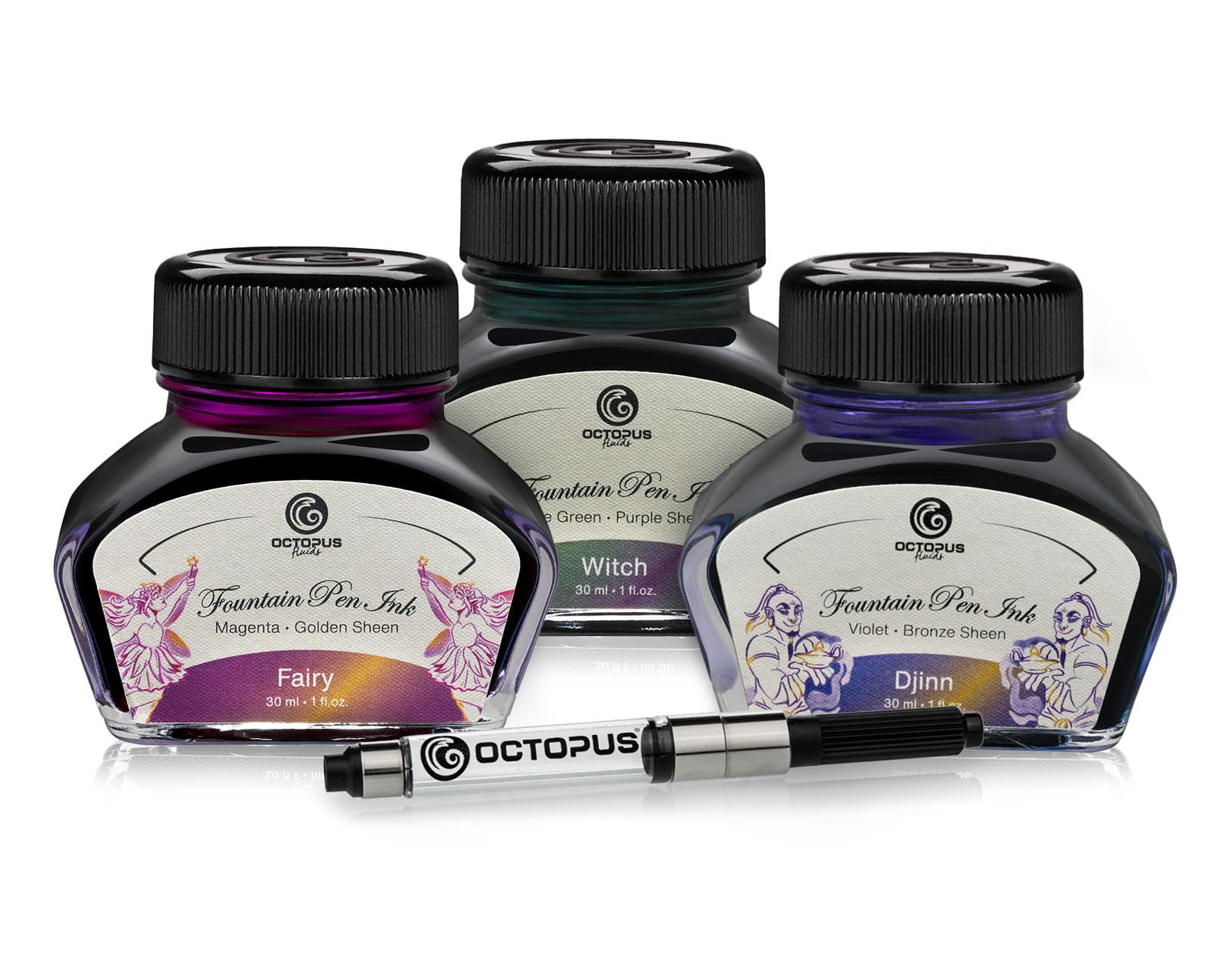 3 x 30 ml Sheen Fountain Pen Ink with Converter Set Magic