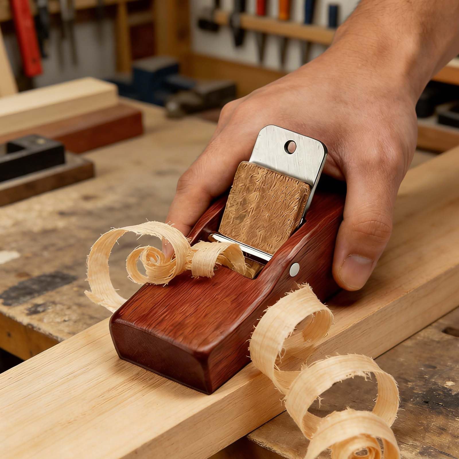 Einhandhobel, Mini Hobel, Handhobel Klein, Putzhobel, Holzhobel, Schreinerflugzeug Handwerkzeug, Handhobel Holz für Geeignet zum Besäumen und Hobeln
