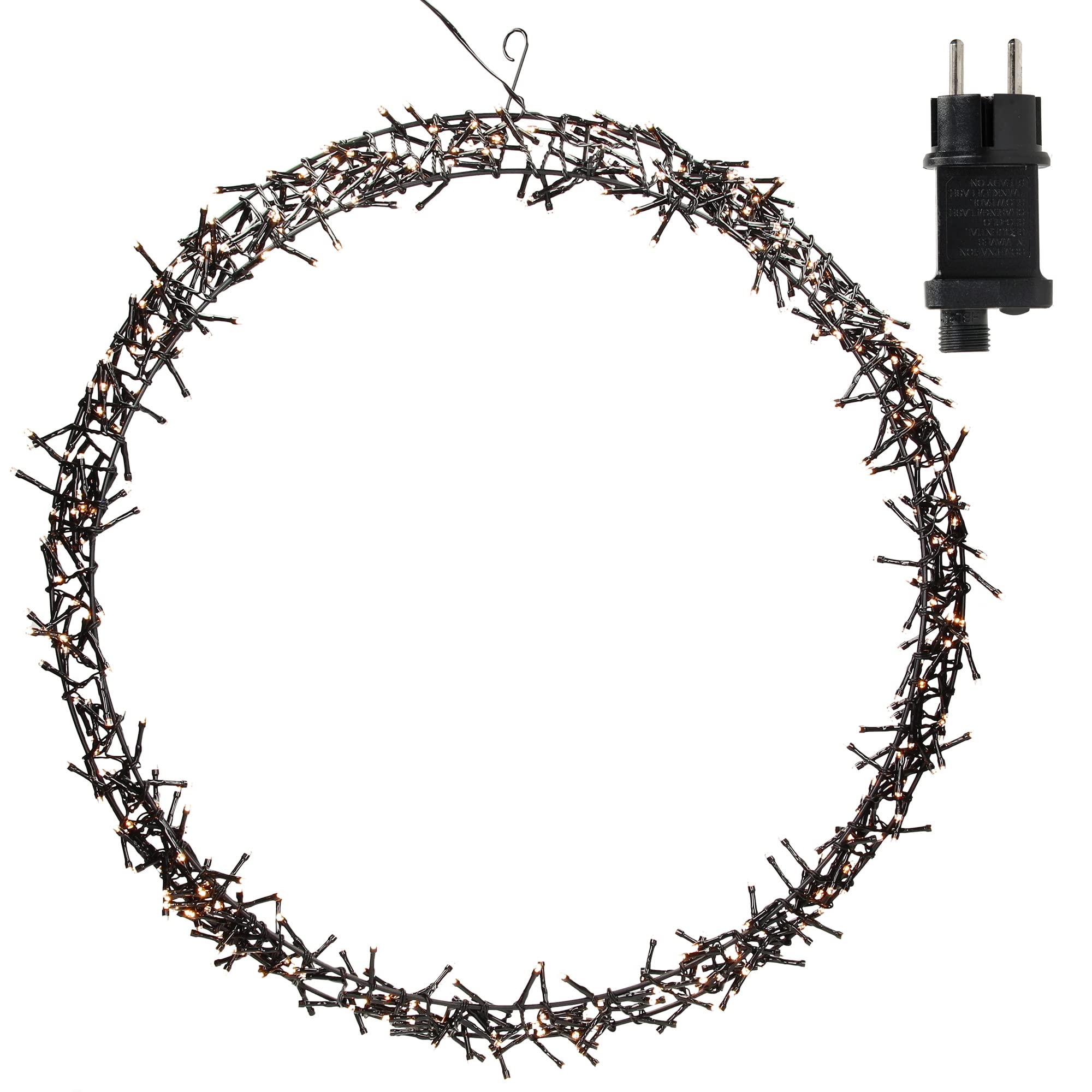 ECD Germany LED Lichterkranz Ø58 cm, 500 LEDs, Warmweiß, 8 Leuchtmodi, IP44 Innen/Außen, Metallkranz Türkranz Fensterkranz Hängekranz Ring Weihnachtsdeko Fensterlicht Weihnachten Weihnachtsbeleuchtung