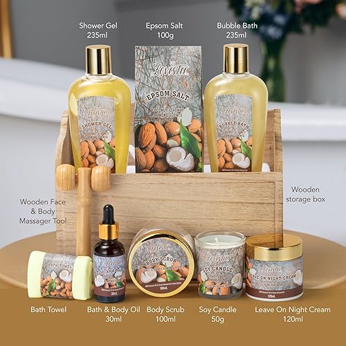 Miniatura 4 de Juego de regalo de spa de 10 piezas para mujer, regalos para el día de San Valentín para ella, kit de spa, cesta de regalo de spa de burbujas para