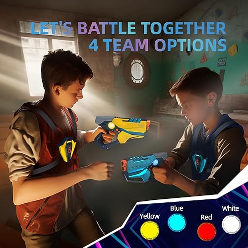 Miniatura 4 de Juego de 4 pistolas láser con chaleco para adolescentes y adultos, niños y niñas, actividades grupales geniales para adolescentes, cumpleaños para