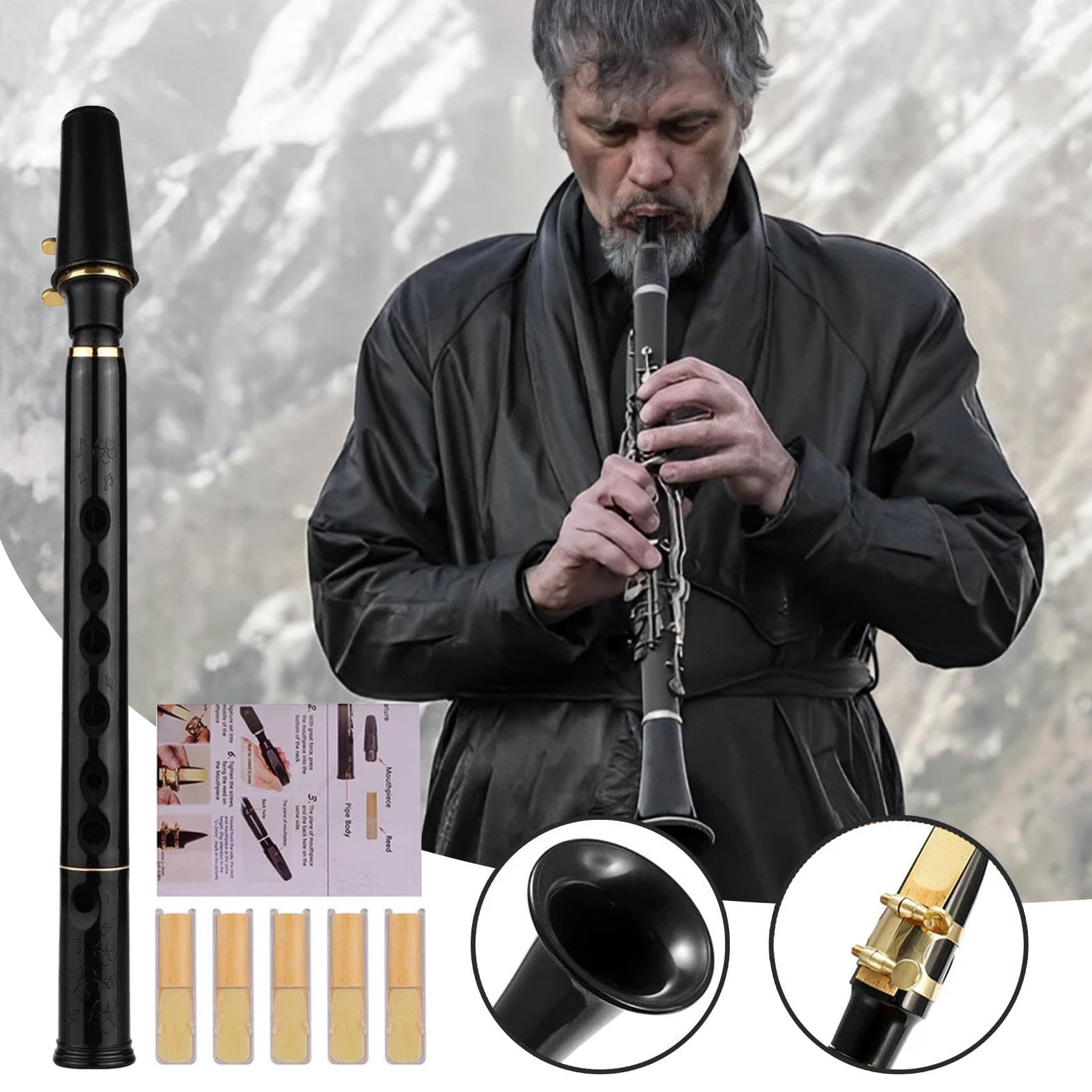 Small Woodwind Sax, Travel Saxofón Tool, Portable Sax Instrument, Compact Wind Instruments, 1,38 x 14,57 pulgadas, ideal para practicar en casa, en etapa o al aire libre