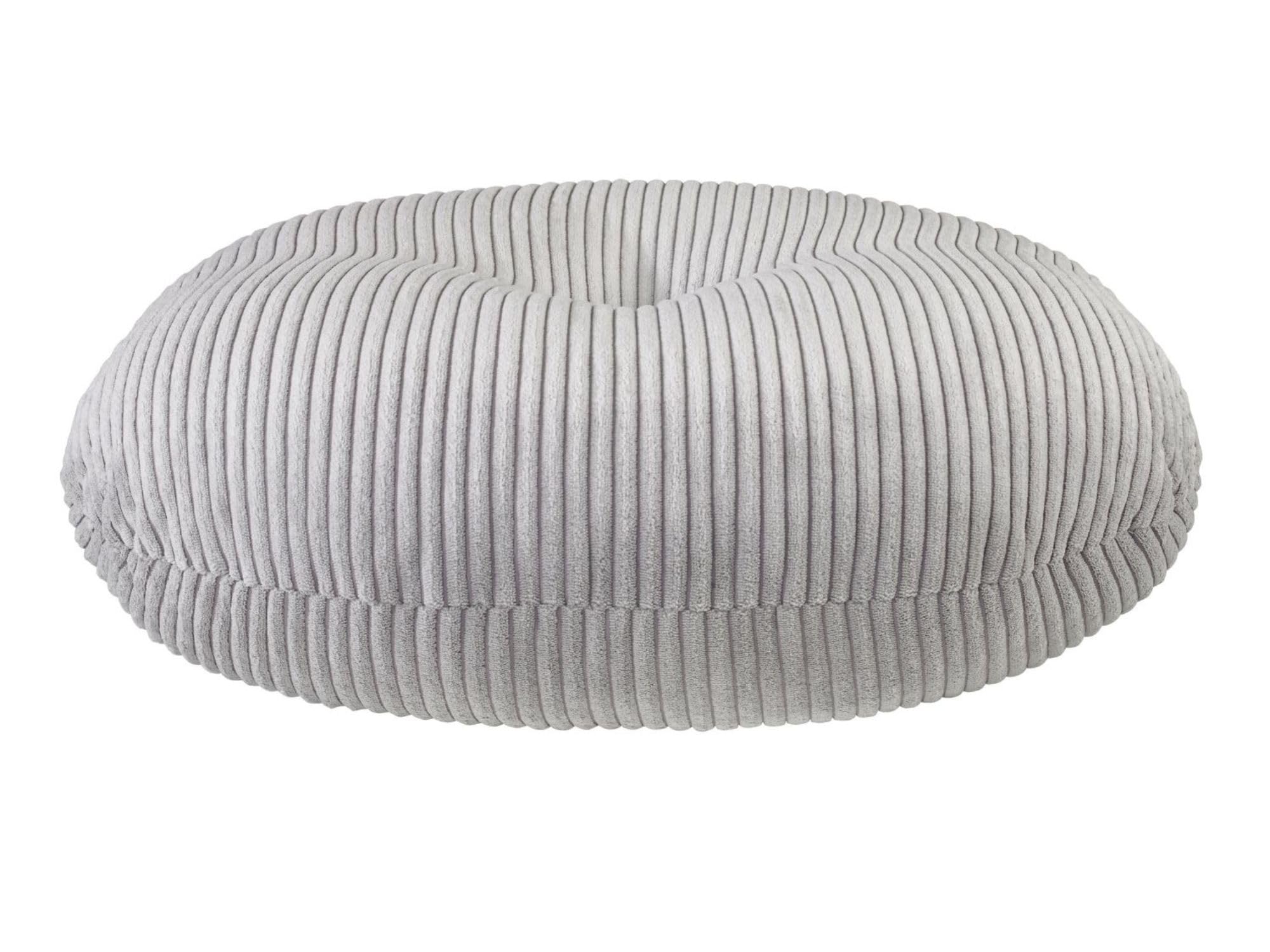 Traumnacht Cozy Bodenkissen Aus Gemütlichem Cord-Bezug, Steingrau, Rund Mit 105cm Durchmesser Und 25cm Hoch, 3.260g Fuellgewicht, Produziert Nach Deutschem Qualitaetsstandard 4661525598