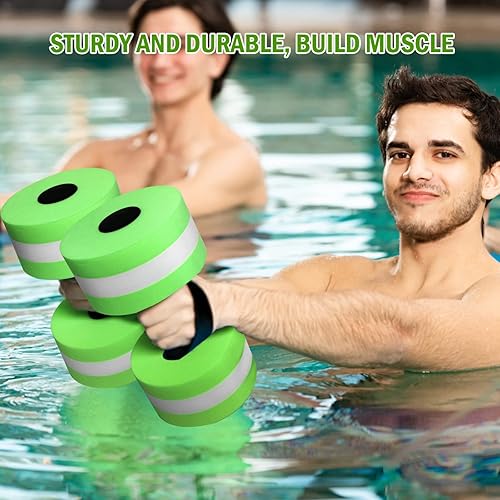 Miniatura 2 de Timoo Juego de 2 mancuernas acuáticas para agua, resistencia a la piscina, peso de agua, aeróbicos de agua de alta densidad, espuma EVA para piscina
