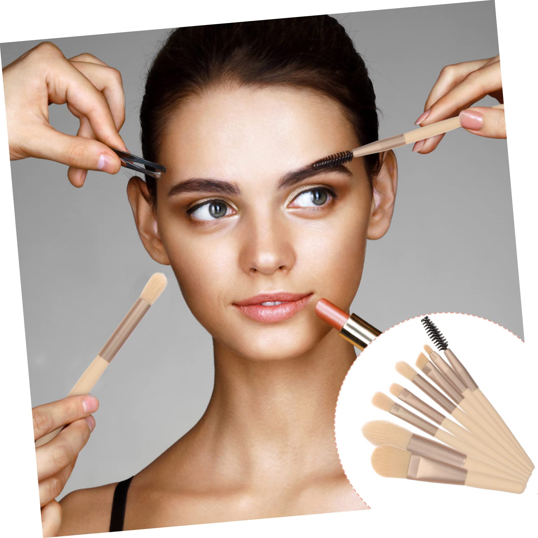 FRCOLOR 5sätze Teiliges Mini-make-up-pinselset Mit Holzgriff Tragbare Kosmetikwerkzeuge Für Foundation Concealer Und Lidschatten Für Und Make-up-enthusiasten