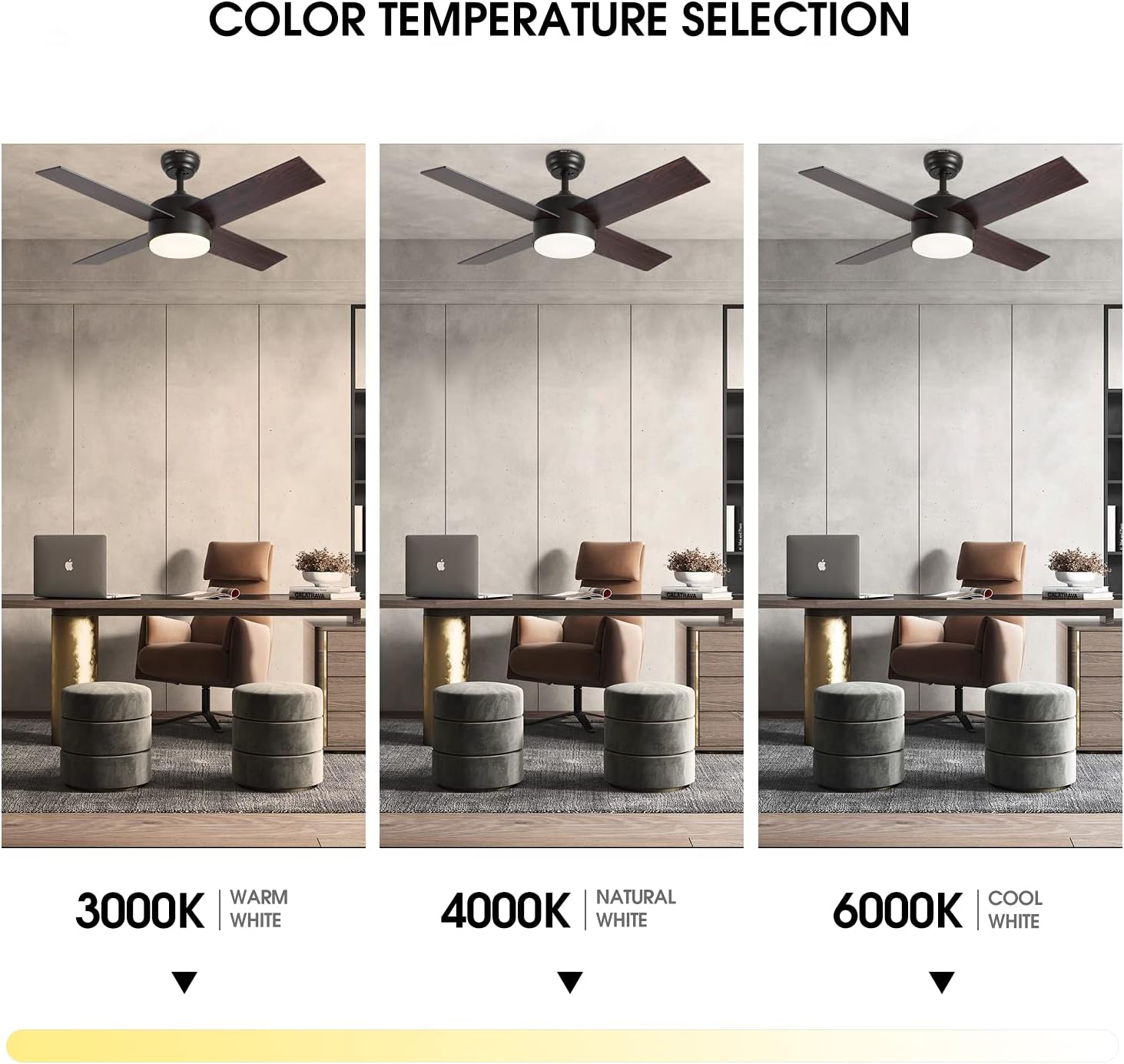 Suреr Brаndѕ Ceiling Fan with Lights and Remote Control,SNJ Modern Ceiling Fan for Living Room Bedroom Dining Room,Indoor (Oil-Rubbed Bronze)