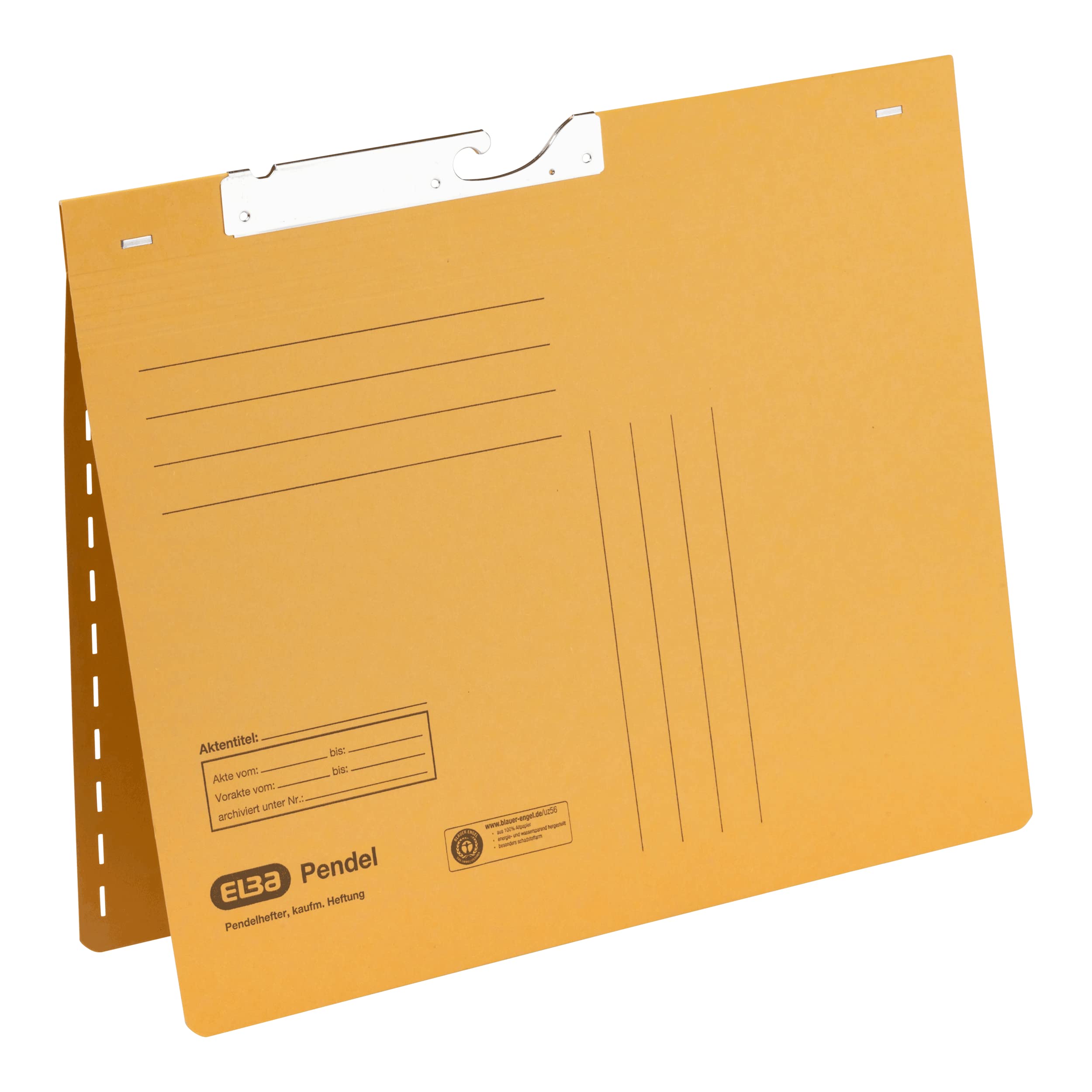 ELBA 100560101 - Cartellina sospesa in cartoncino Manila, 50 pezzi, con rilegatura commerciale e punzonatura a taglio, 320 g/m², colore: Giallo