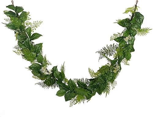 Guirnalda mixta de hojas de limón y helecho de 6 pies Ashland