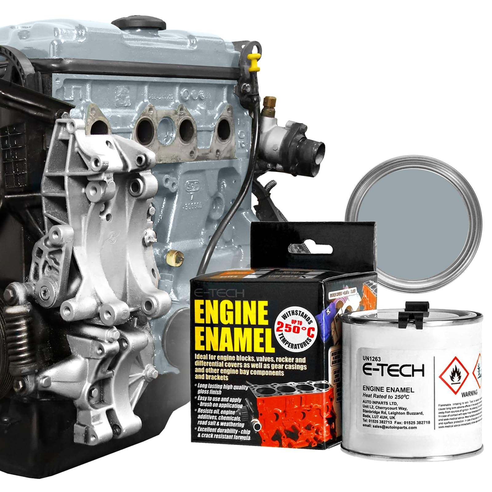 E-Tech Grey Engine Enamel - 250Ml Brush-On Paint (Grey)