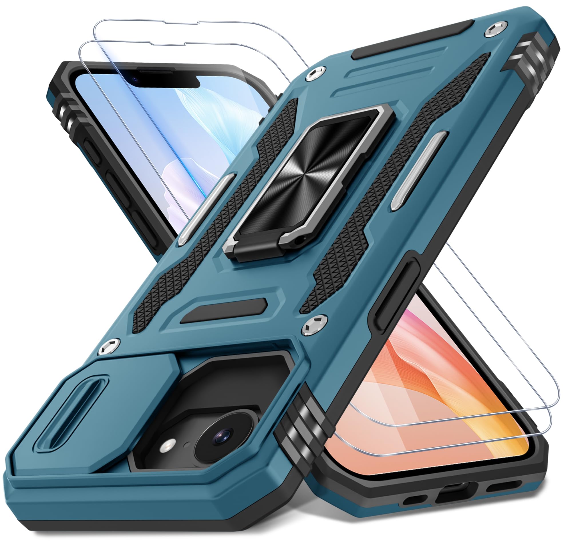 Coque iPhone 16E de qualité militaire avec béquille et double verre écran - 8