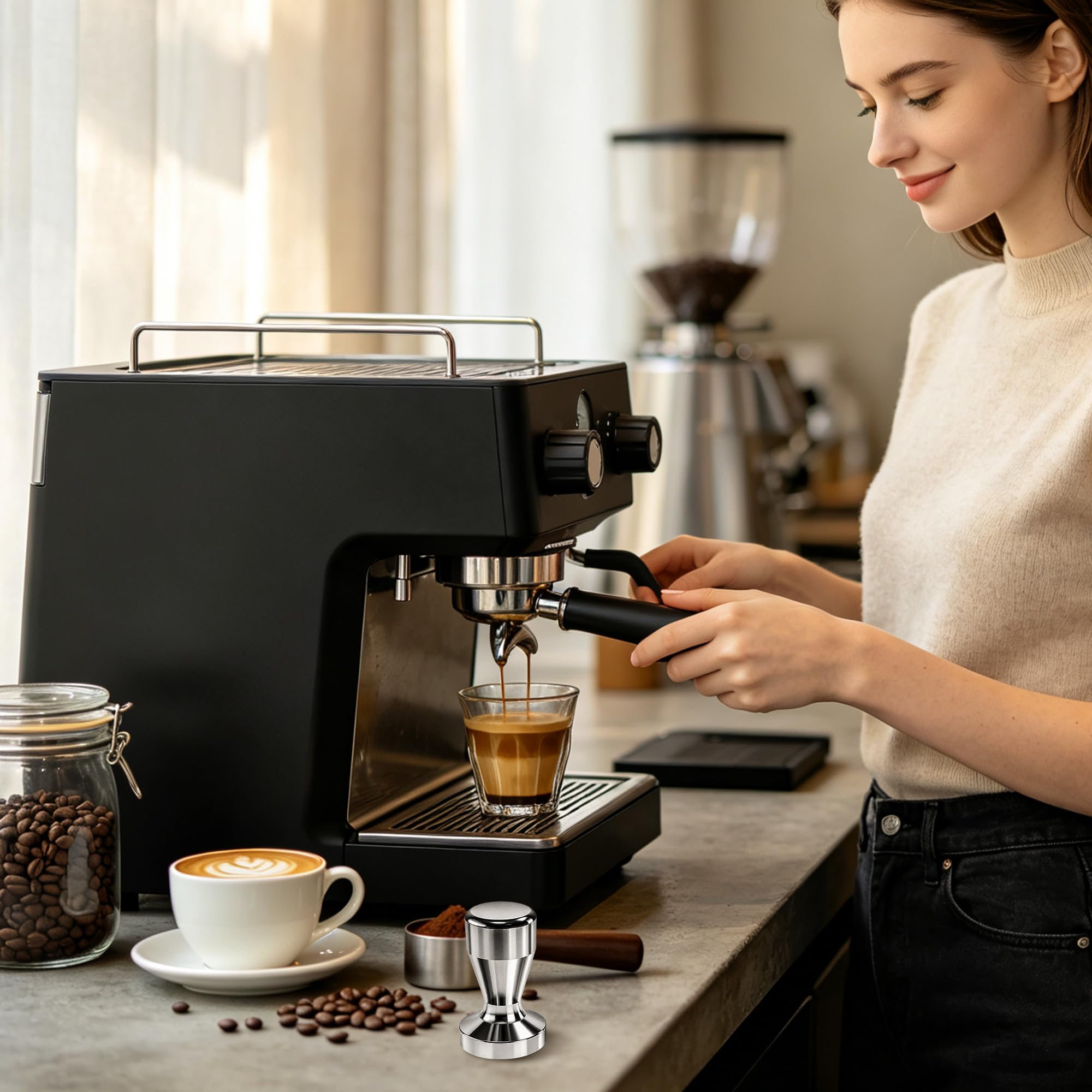 Stainless Steel Espresso Tamper - 49mm -7