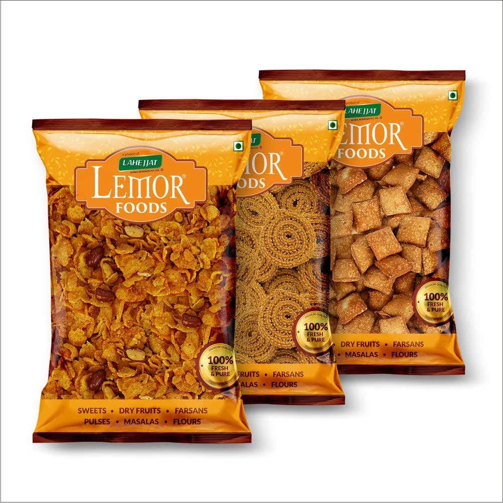 Lemor Namkeen Combo Bhajni Chakli 250g, Sweet Shankarpara 250g, Corn Chivda 200g| Sweet & Spciy Mix of Special Indian Snacks for Foodie Indians (B0BH3SZ6WM) Amazon Price History, Amazon Price Tracker