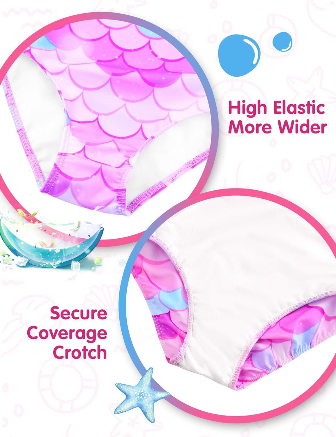 Girls Swimsuit One Piece Ruffles Bathing Suit Kids' Swimwear Quick Dry Summer Beach for 2-14Y - Image 5