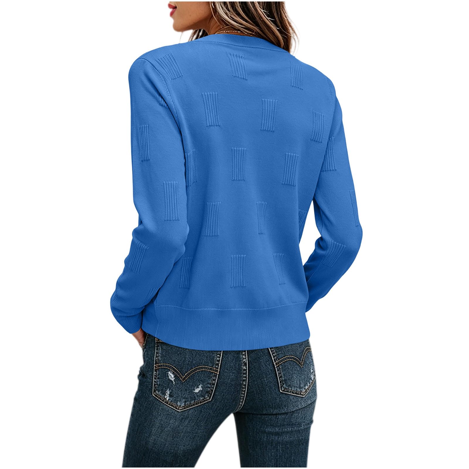 Strickjacke Damen Leichte Cardigan Elegant Strickjacken Freizeit Damen-Jacken Übergang Strickmantel Lässige Outerwear Button-Down Sweatjacke Casual Herbstmantel Klassisches Oberbekleidung XS-XXL