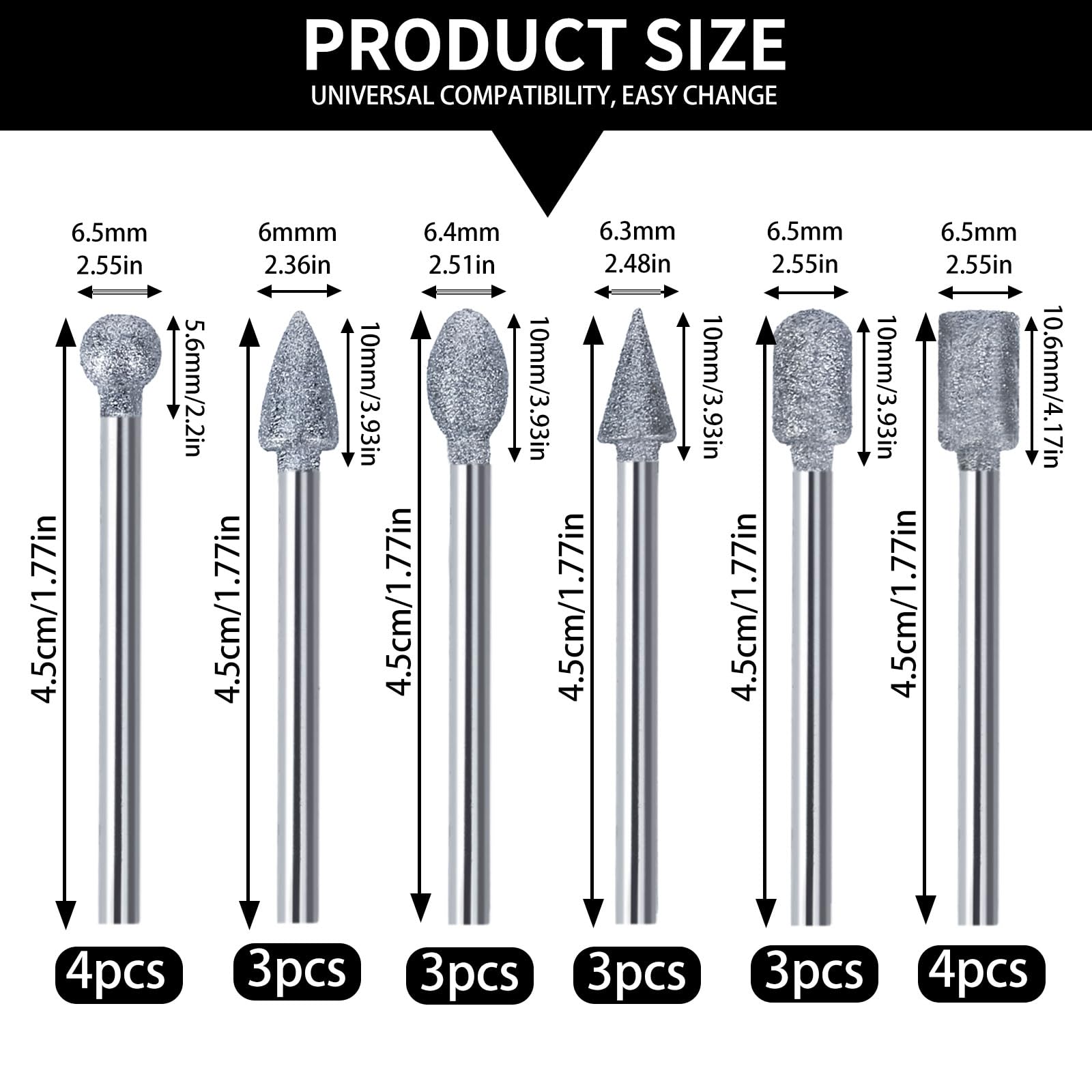 Jeu de Fraises en Carbure Compatible avec Dremel, Lot de 20 accessoires pour outil rotatif avec tige de 1/8’ pour houtbewerking snijwerk, metalen polijsten, graveren, boren
