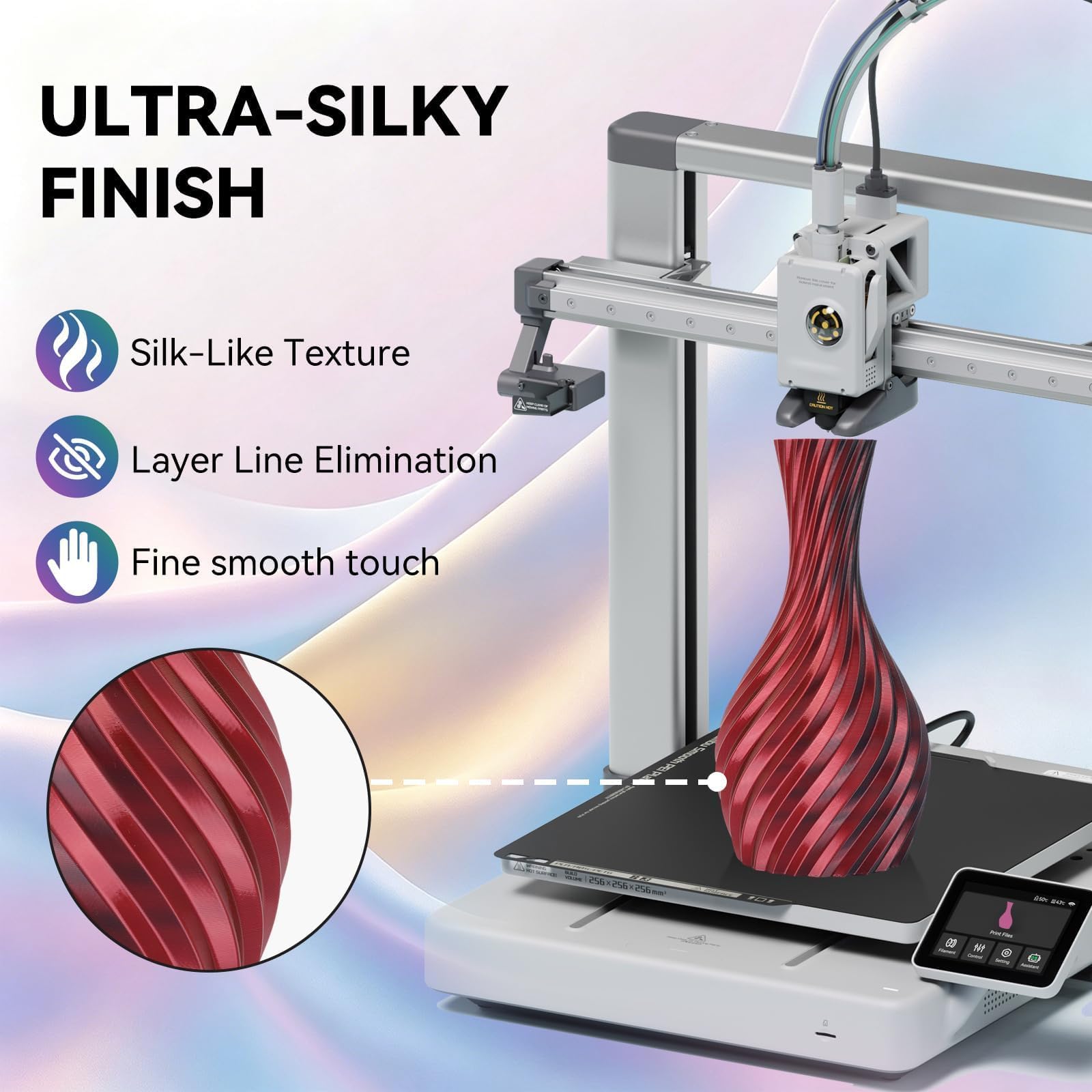 Kingroon Filamento PLA para impresora 3D, filamento PLA de seda de triple color, precisión dimensional +/- 0.03 mm, carrete de 2.2 libras (2.2 libras), 1.75 mm, dorado fucsia negro