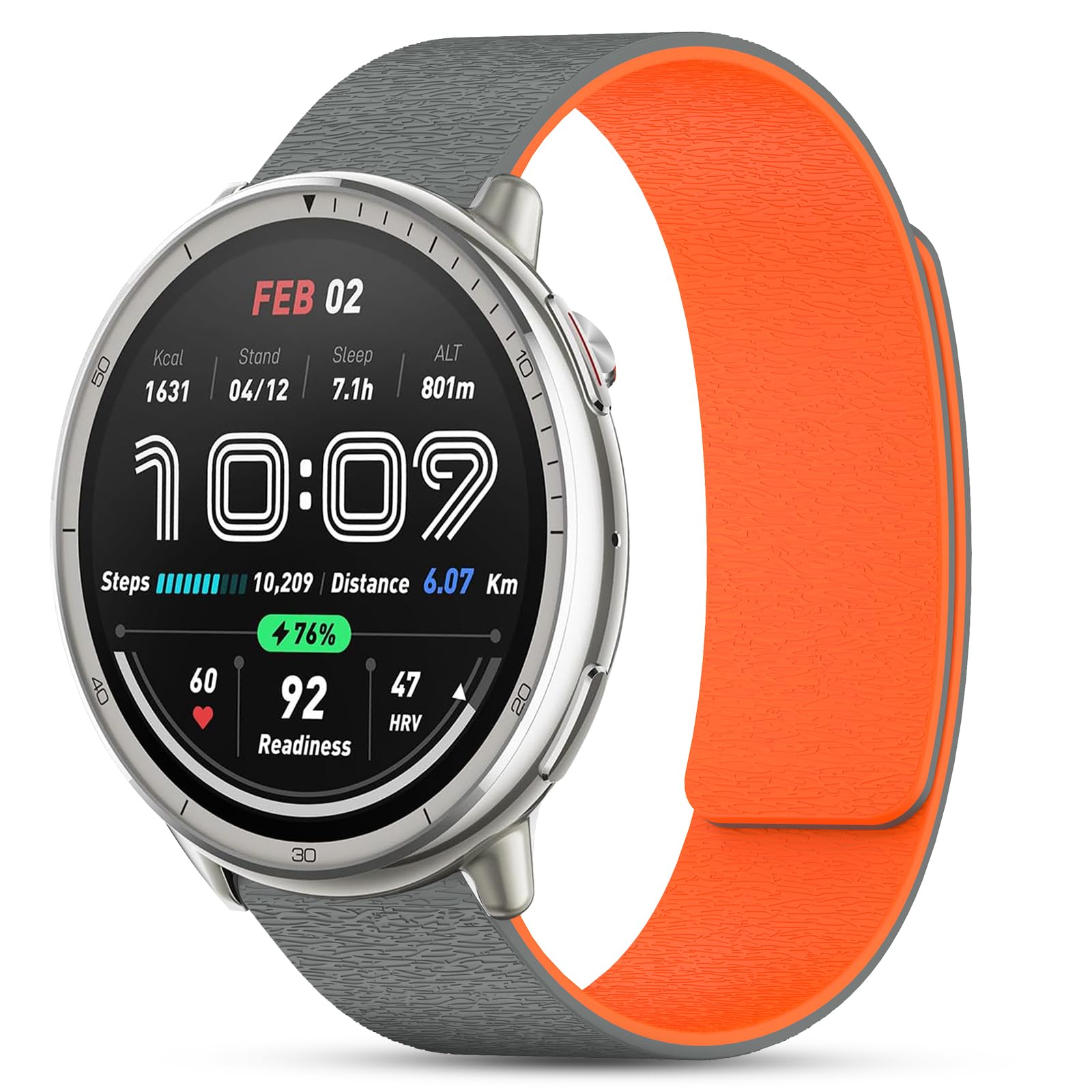 Silicone Correas Compatible con Amazfit Active 2/Active/GTS/GTS 2/Garmin Vivoactive 5, 20mm Ajustable Magnética Correa de Repuesto para Amazfit Active 2 Smartwatch.(No host)