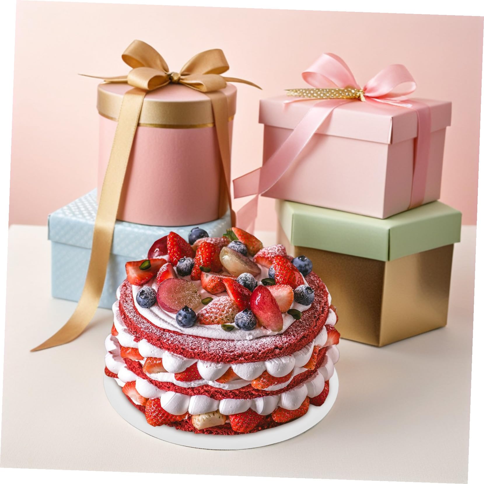 ULTECHNOVO 25pezzi Vassoio Torta Bianco Base in Cartone per Torte Supporto Robusto per Dessert per Matrimoni e Pasticceria