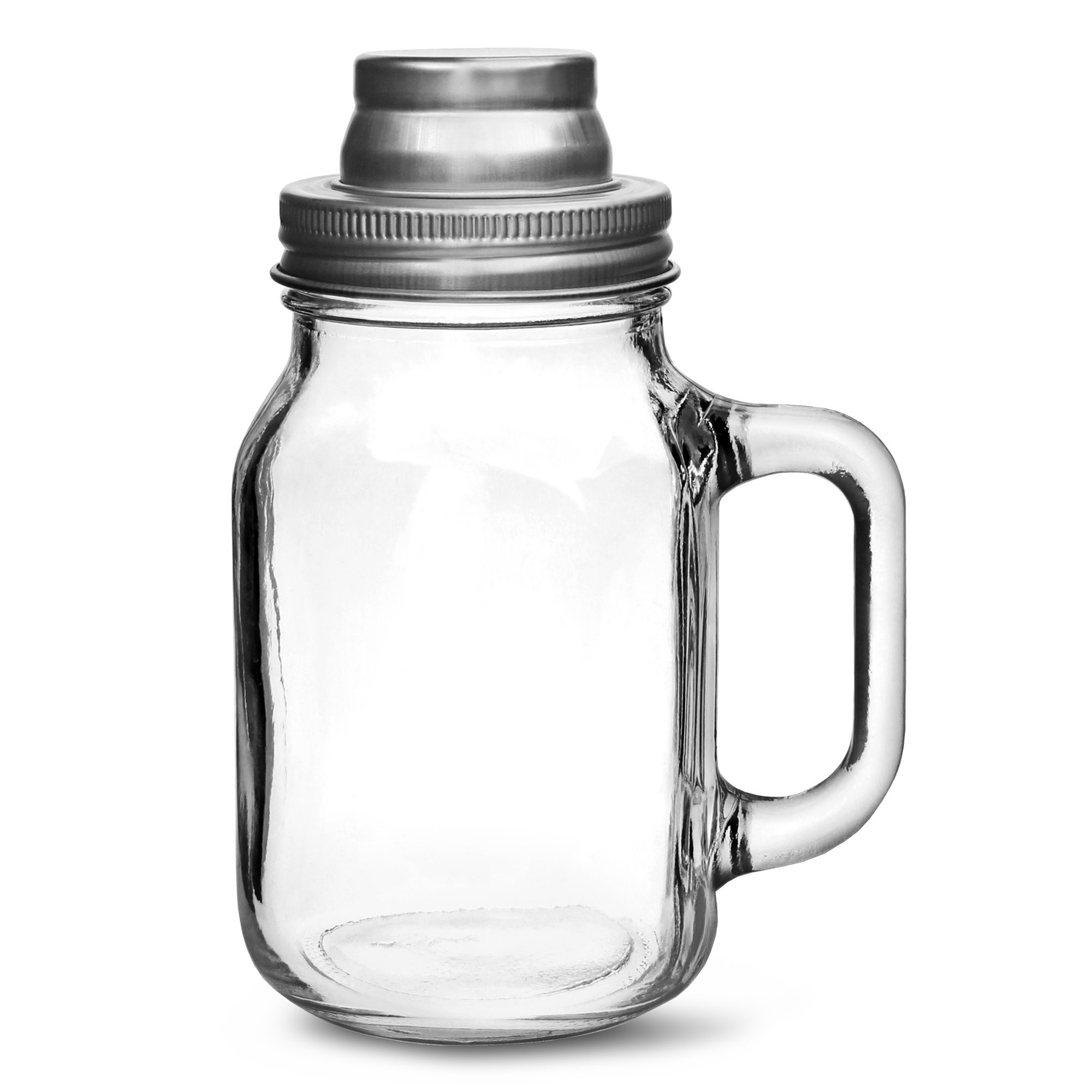 Mason Drinking Jar Cocktail Shakers 20oz - Pack of 4 - Vintage Glass Jar Cocktail Shaker