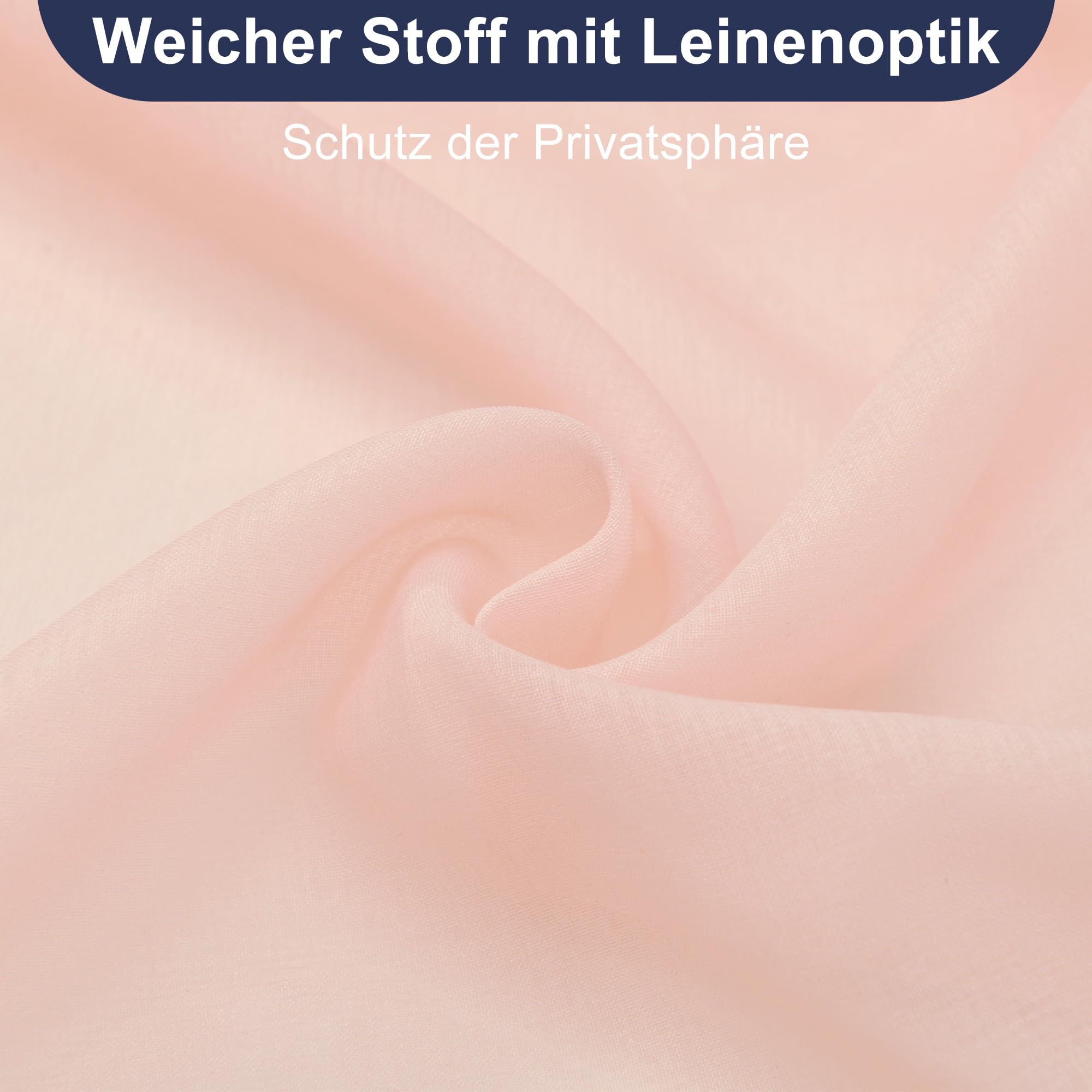 Hiasan Lot de 2 Rideau Voilages Rideaux Intérieurs à Œillet avec Dégradé de Couleur - Voile Transparent en Polyester pour Salon, Chambre ou Bureau, 140x260cm, Rosa