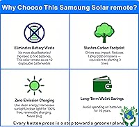 Vista 3 de Mando a distancia solar de repuesto para Samsung Smart TV (2018-2025): célula solar recargable, carga USB-C, voz y Bluetooth, neo, QLED, cristal