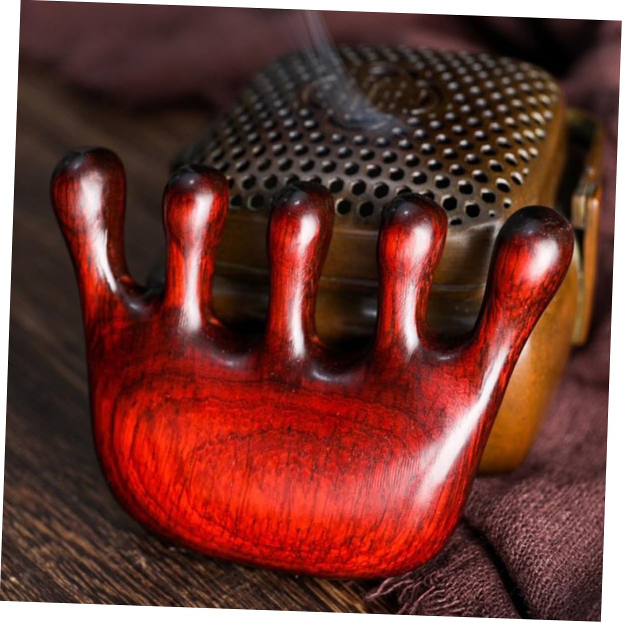 SEWOART Massage Comb Massage Supply Comb Tool Scalp Comb Head Comb for Scalp Portable Neck Massager Massage Tools Head Massager Portable Massager Massaging Comb Hand Tools Sandalwood Brown