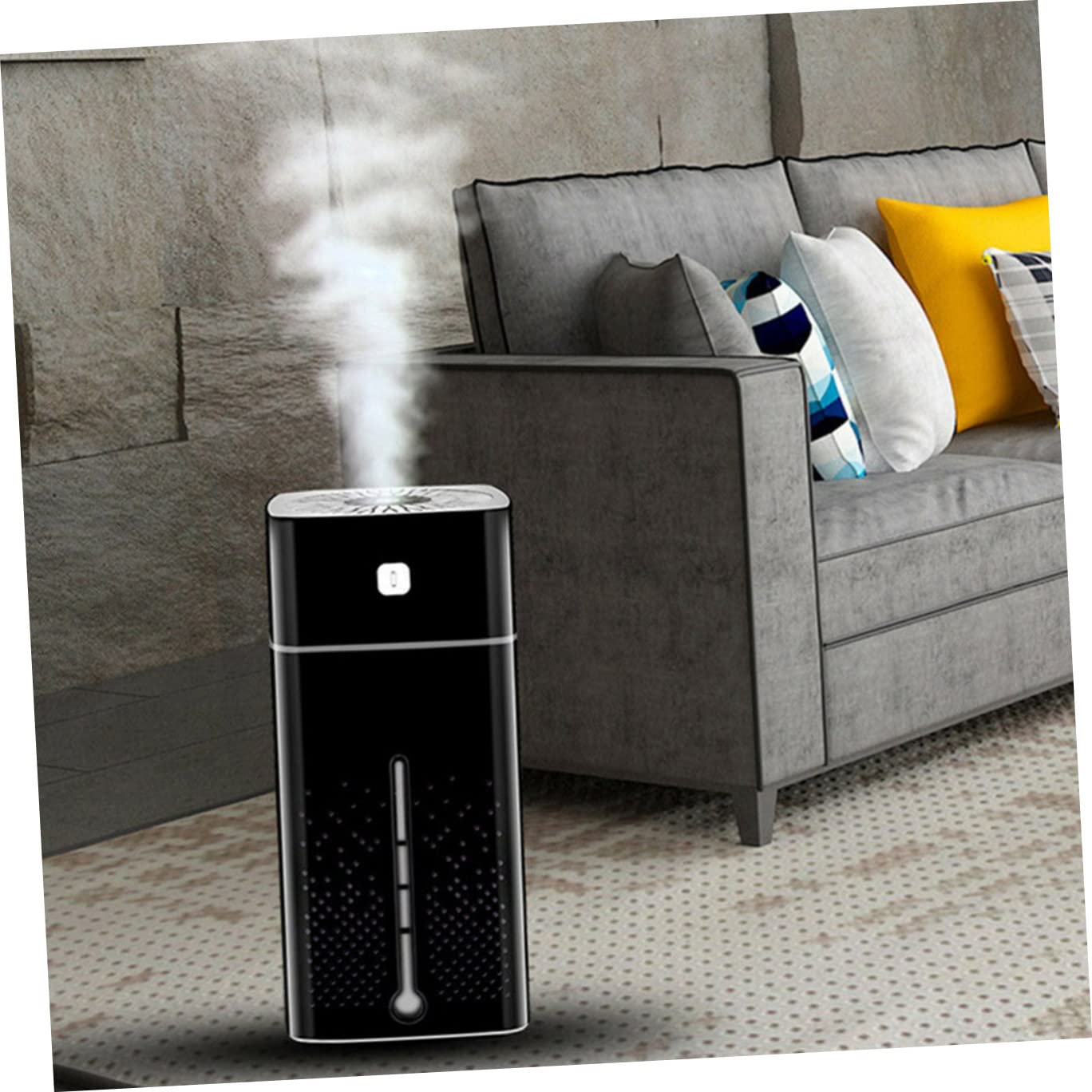 Alipis Umidificatore USB 1l Nero per Ufficio e Casa Silenzioso Funzione Multifunzione