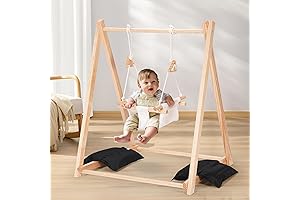 Premium Wooden Swing with Stand for Toddlers