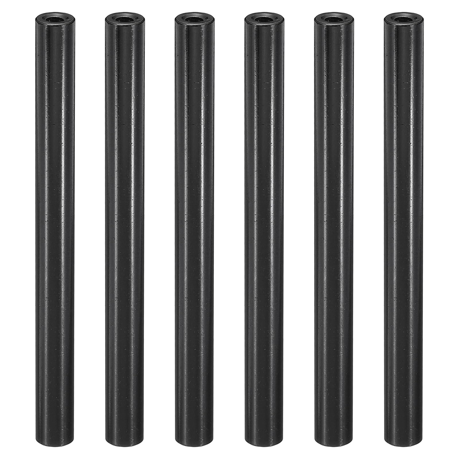 PATIKIL 6pcs M3 Metal Threaded Standoff Spacer Nuts, Round Aluminum Spacers Female Coupling Screws, 1/8" ID x 1/4" OD, Black 3x6x70mm