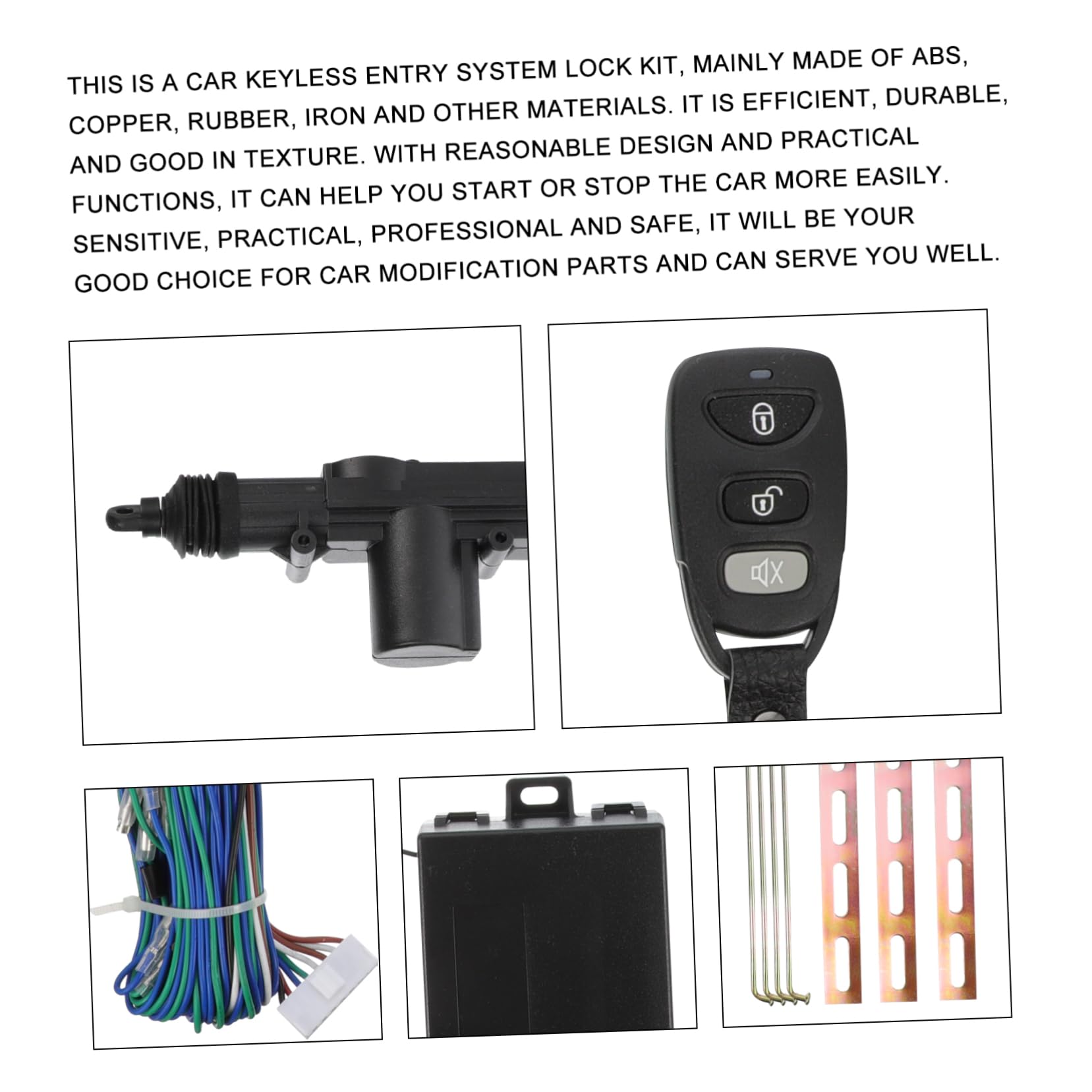 Sosoport 1Set Keyless Car Central Locking Kit Durable Auto Security System for Doors High Performance Key Control Lock Car Accessories with Easy Installation