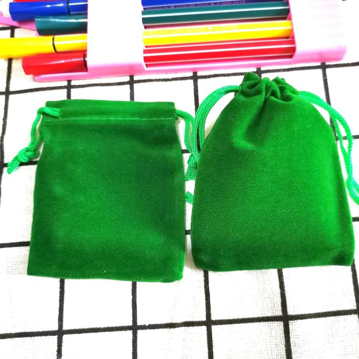100 Pcs/Lot Velours Cordon Sacs Bijoux Paquet Sacs Velours Cadeau Sacs Noël Mariage Emballage Cadeau SacsPetites Pochettes-Vin Rouge,7x9cm