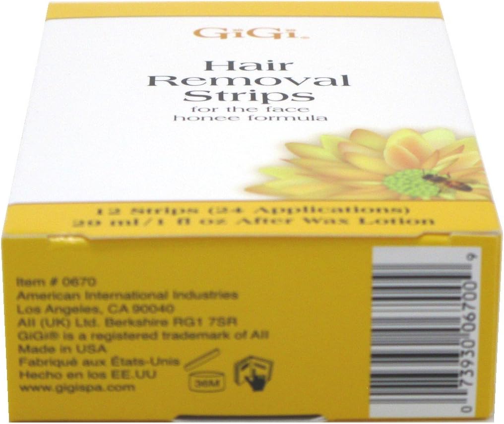 Gigi Strips Face Hair Removal 12 Strips (24 Applications) (6 Pack)